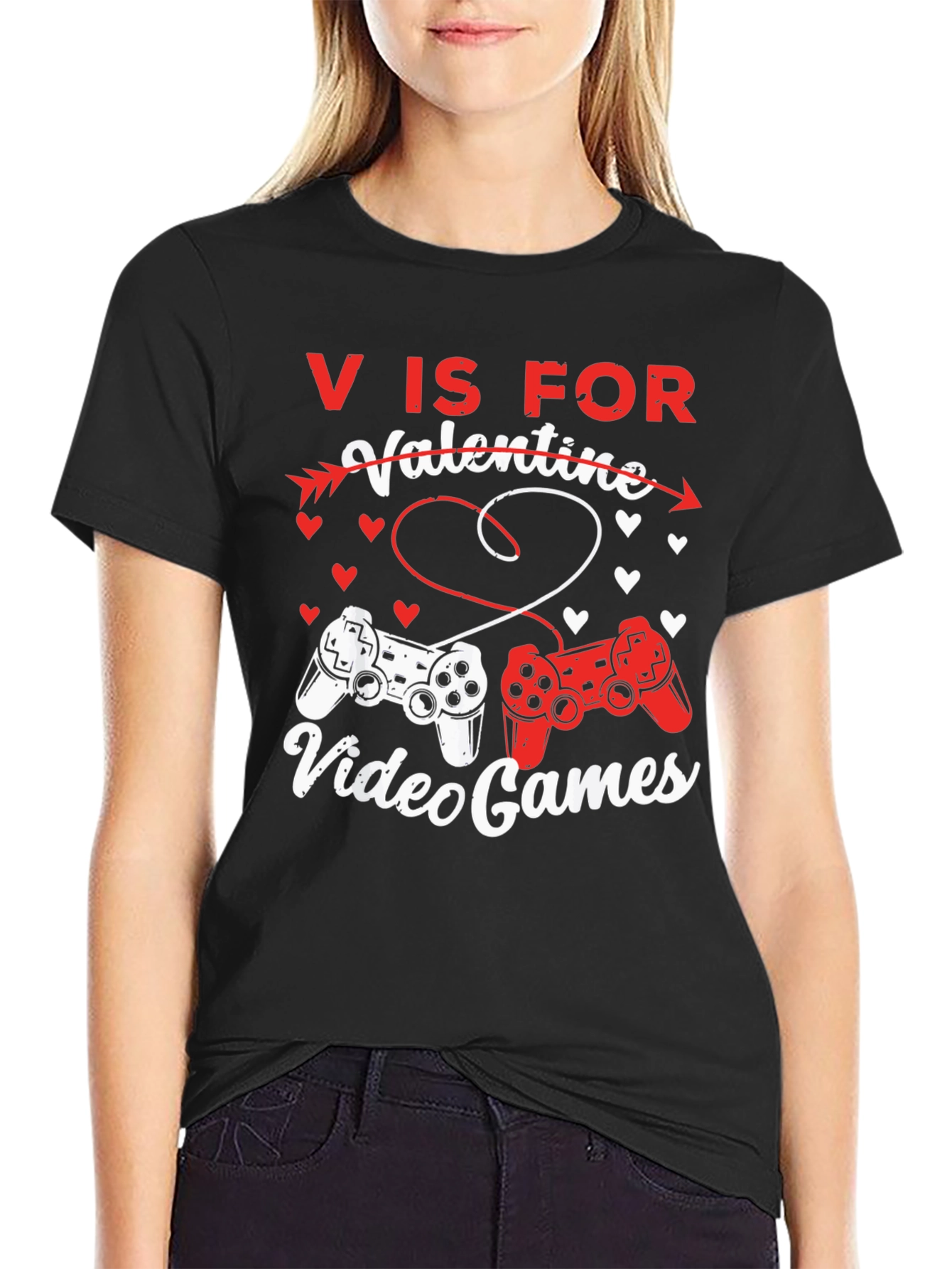 V is for Valentine Video Games T-Shirt