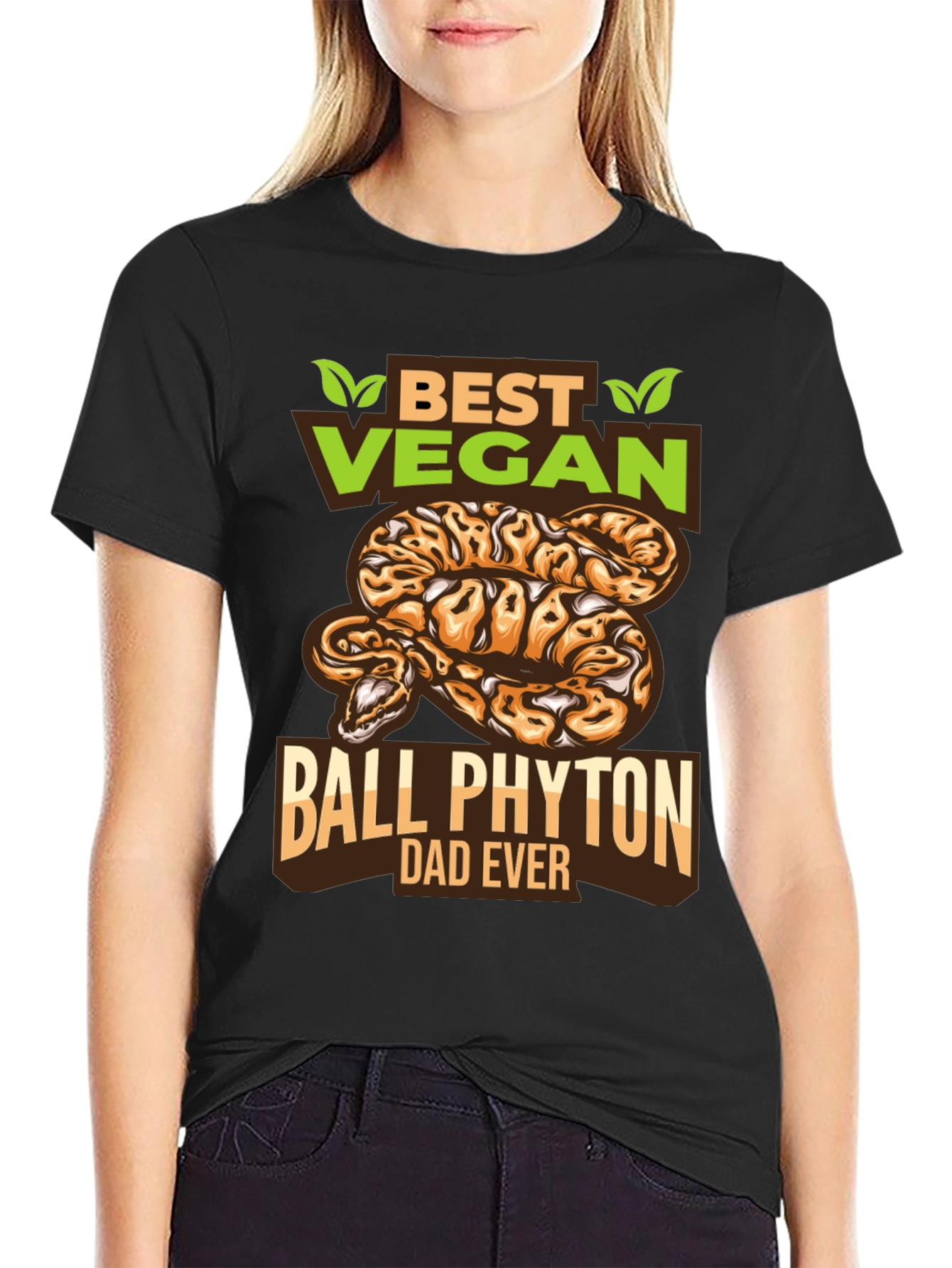 Vegan Ball Python Dad Ever Graphic T-Shirt
