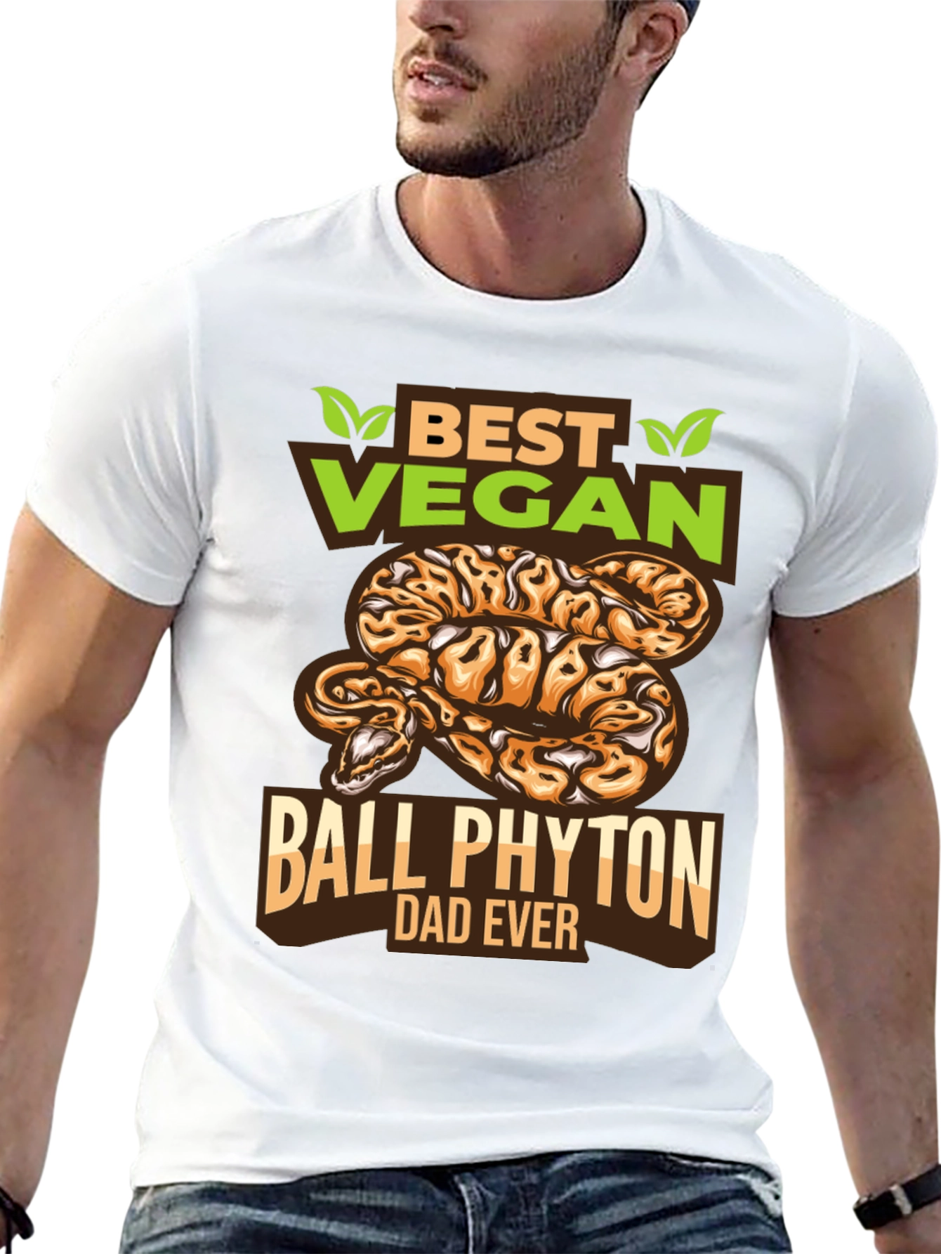 Vegan Ball Python Dad Ever Graphic T-Shirt