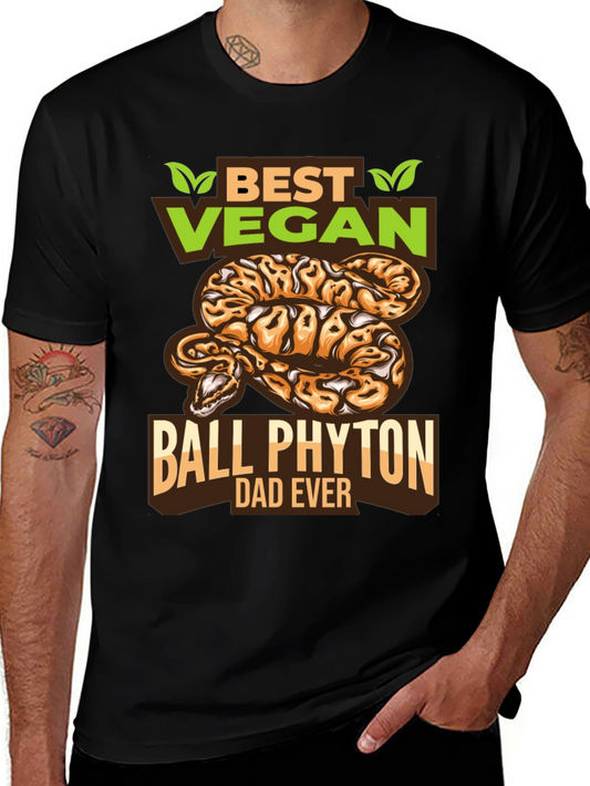 Vegan Ball Python Dad Ever Graphic T-Shirt