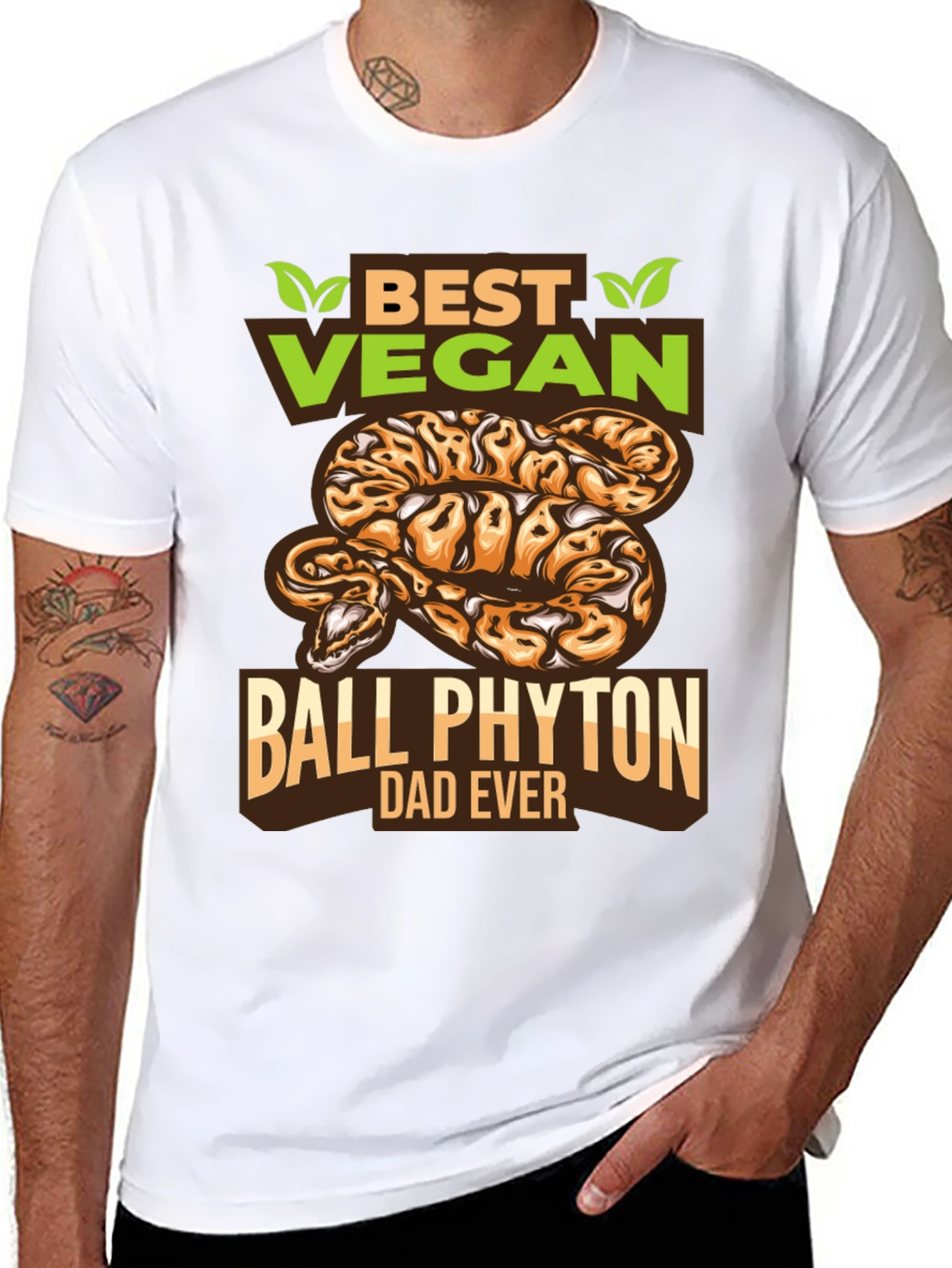 Vegan Ball Python Dad Ever Graphic T-Shirt