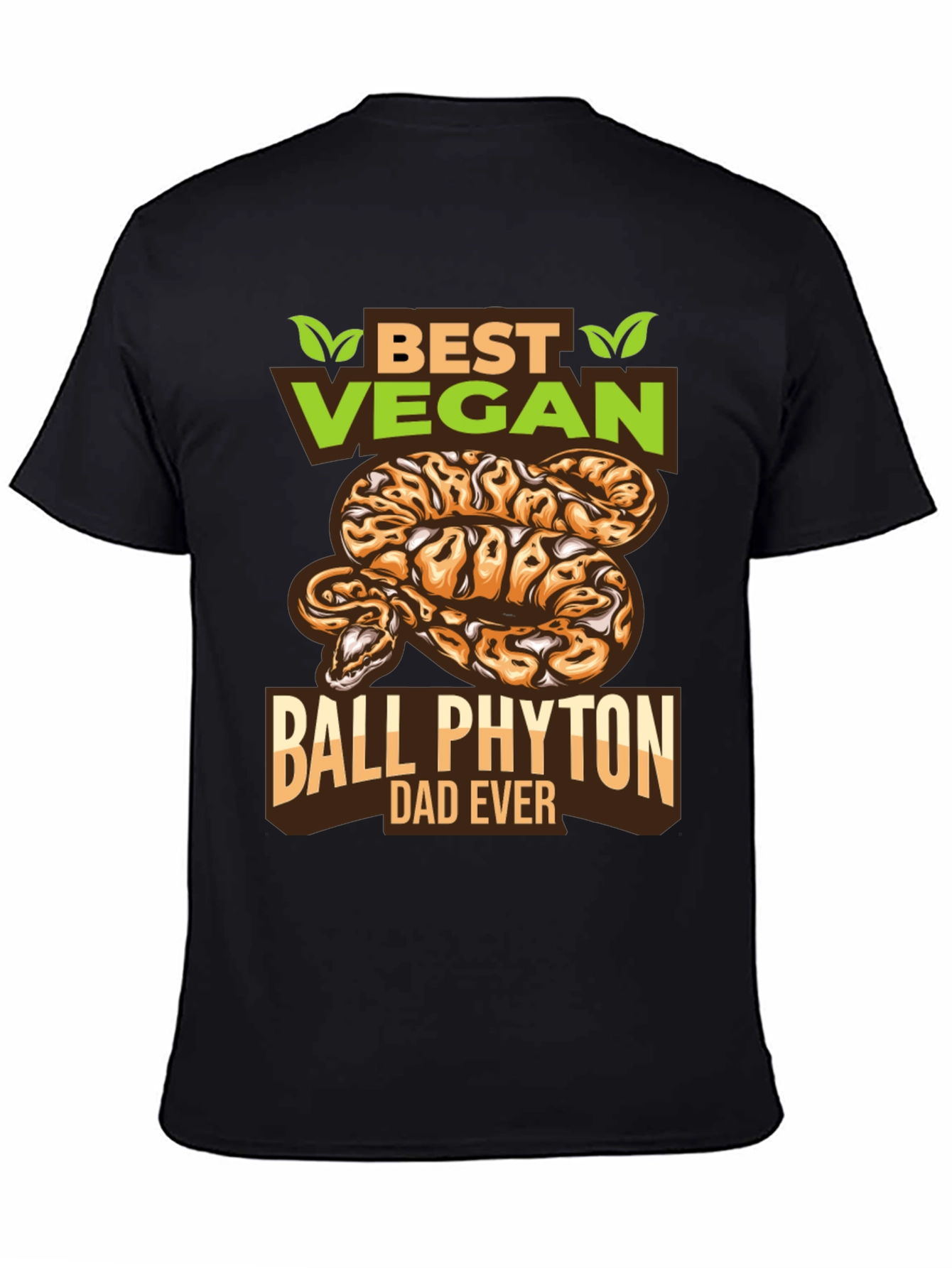 Vegan Ball Python Dad Ever Graphic T-Shirt