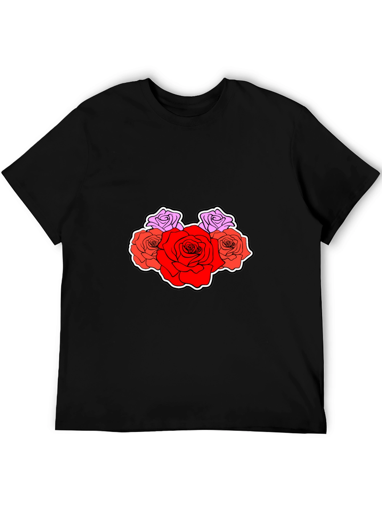 Floral Graphic Tee - Stylish Rose Design