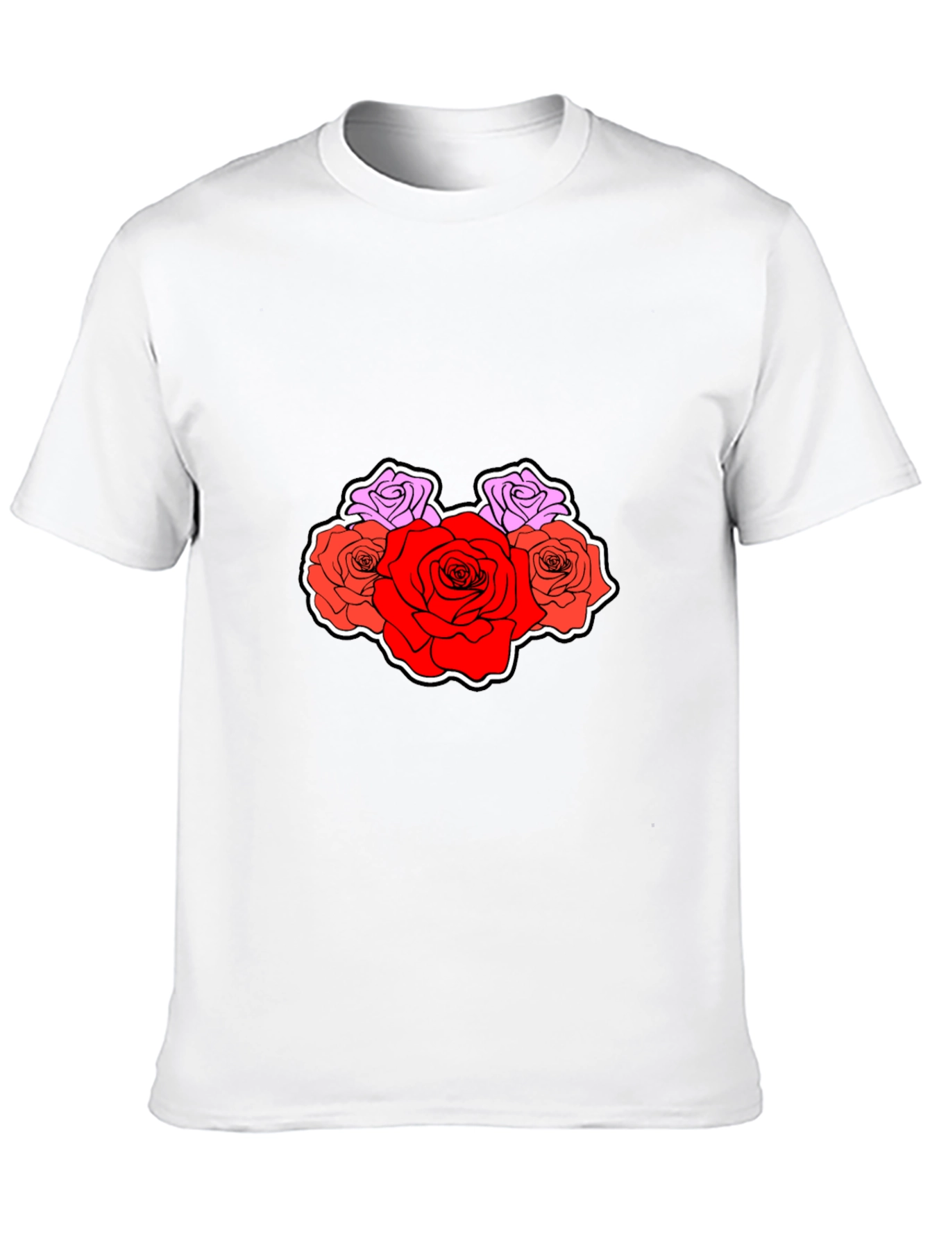 Floral Graphic Tee - Stylish Rose Design