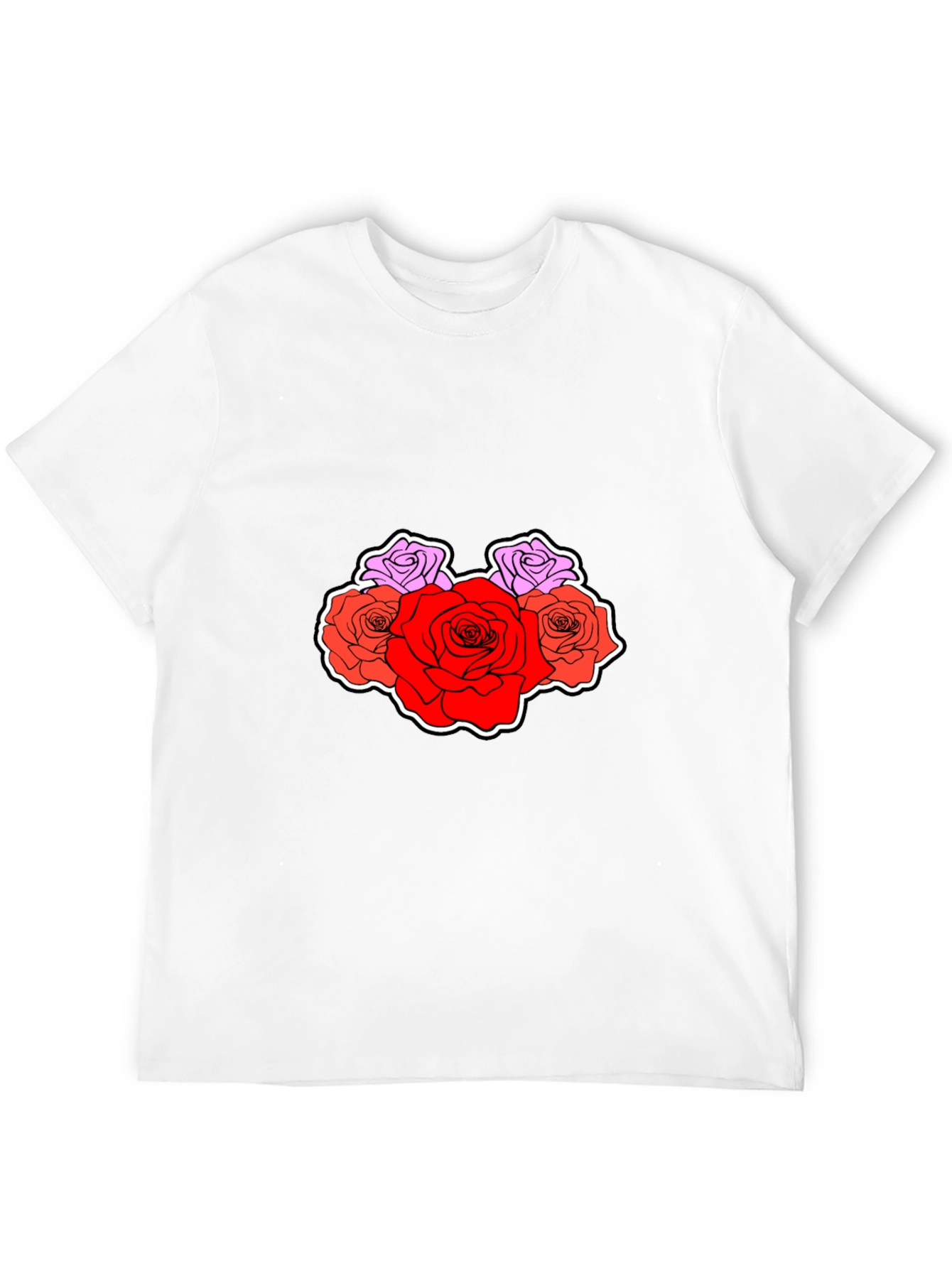 Floral Graphic Tee - Stylish Rose Design