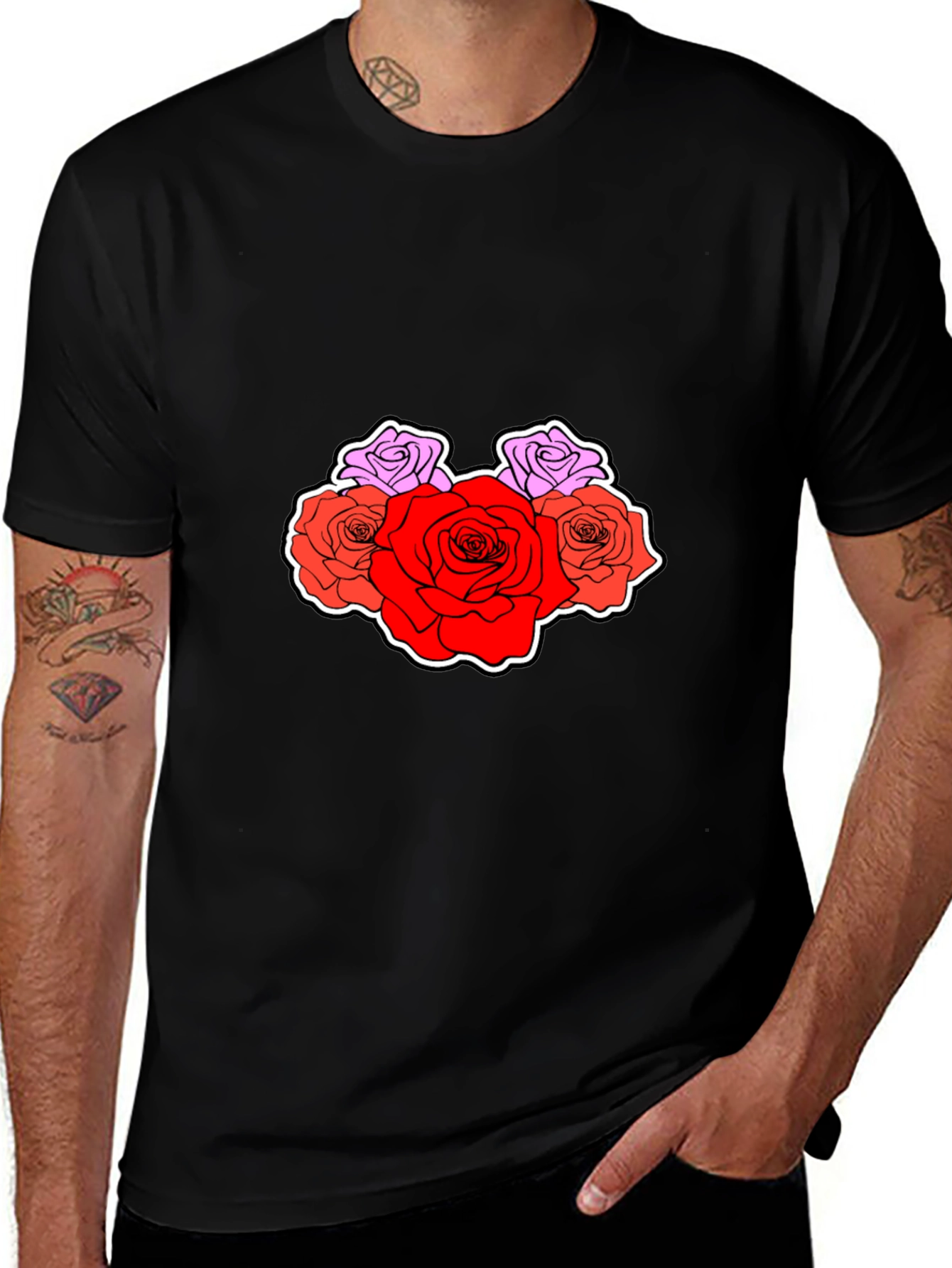 Floral Graphic Tee - Stylish Rose Design