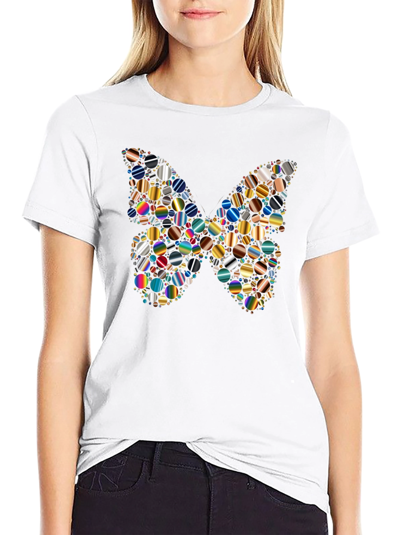 Butterfly Pattern Mens Graphic T-Shirt