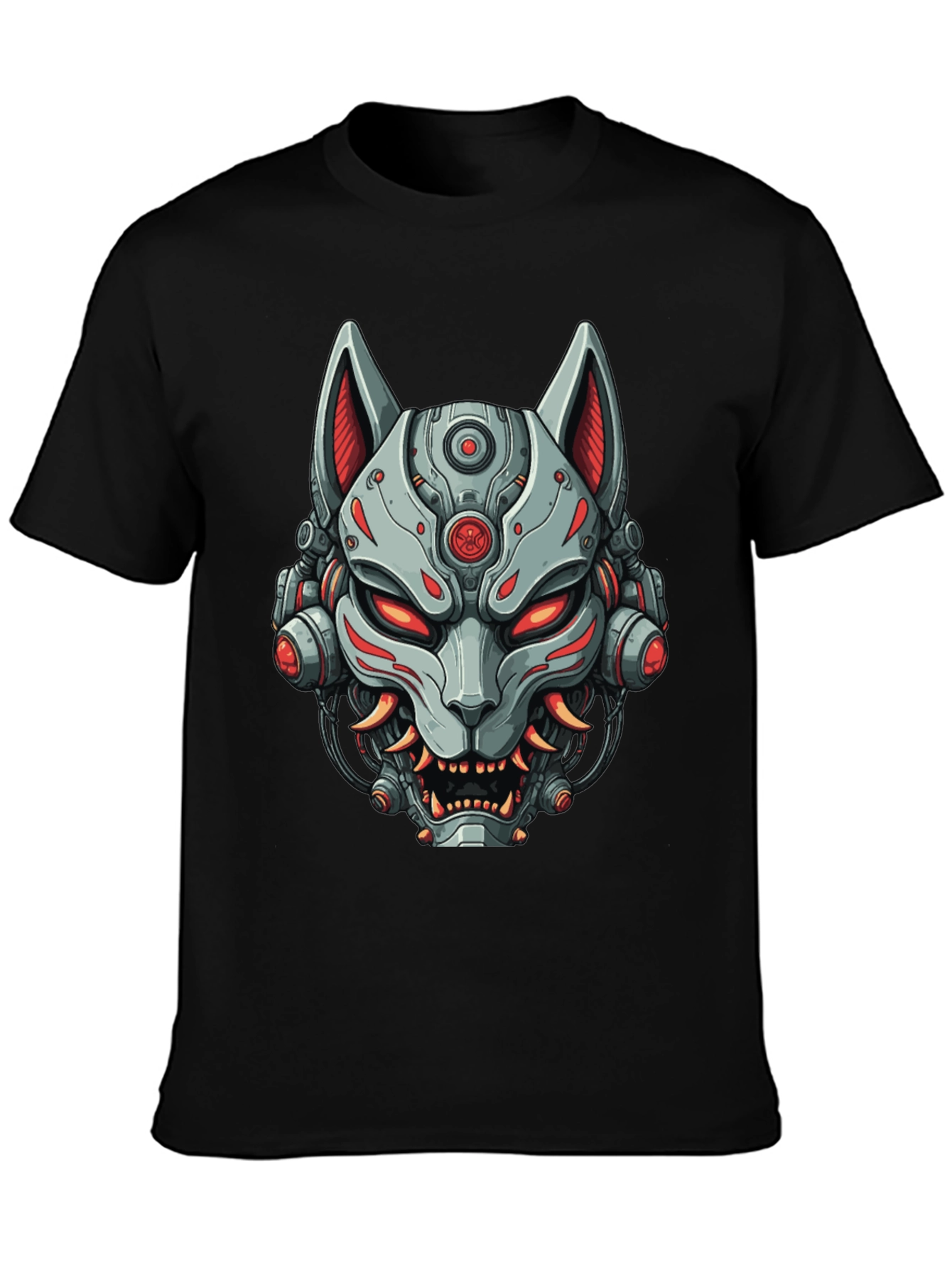 Cyberpunk Fox T-Shirt - Robotic Kitsune Graphic Tee