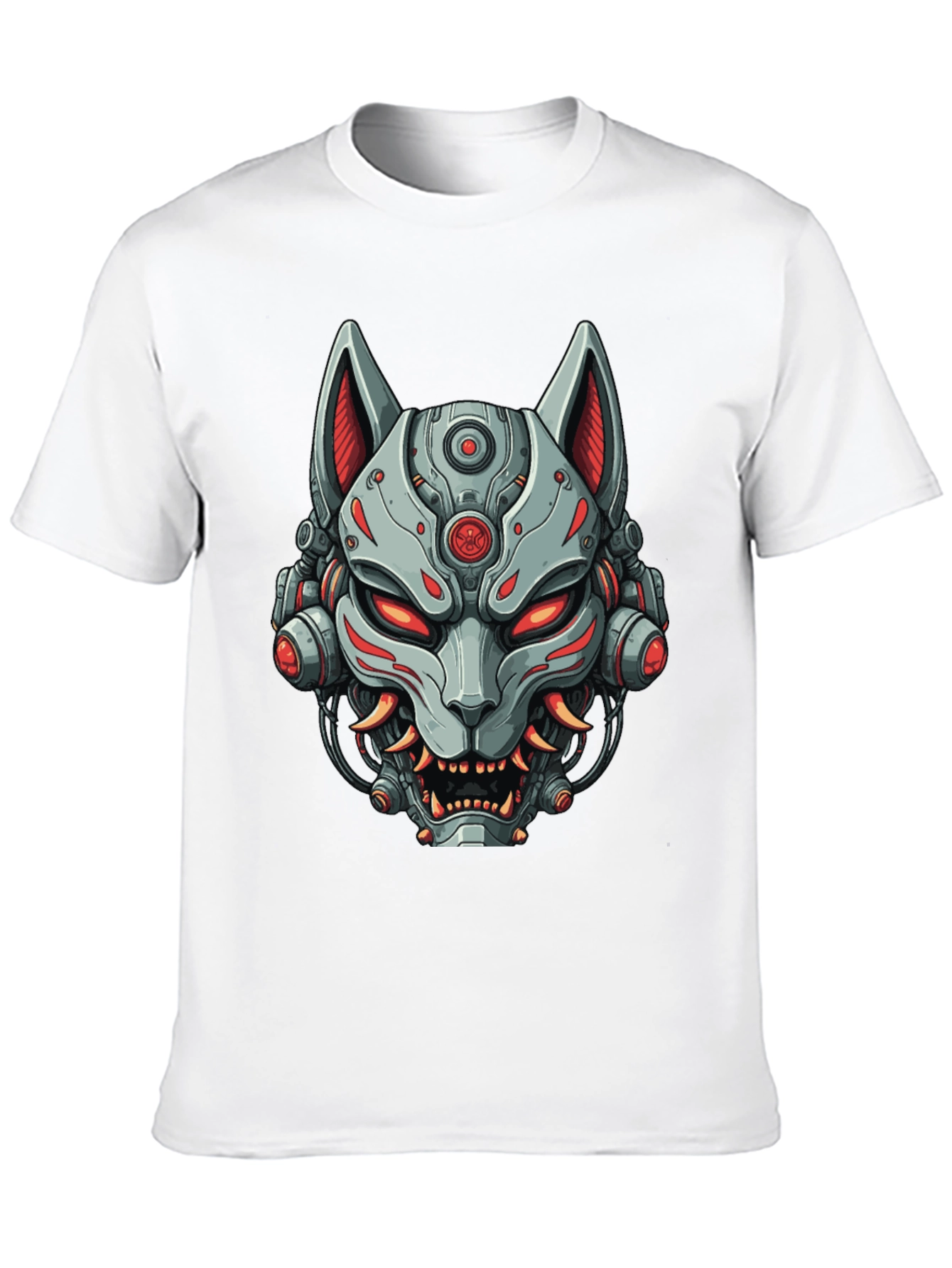 Cyberpunk Fox T-Shirt - Robotic Kitsune Graphic Tee