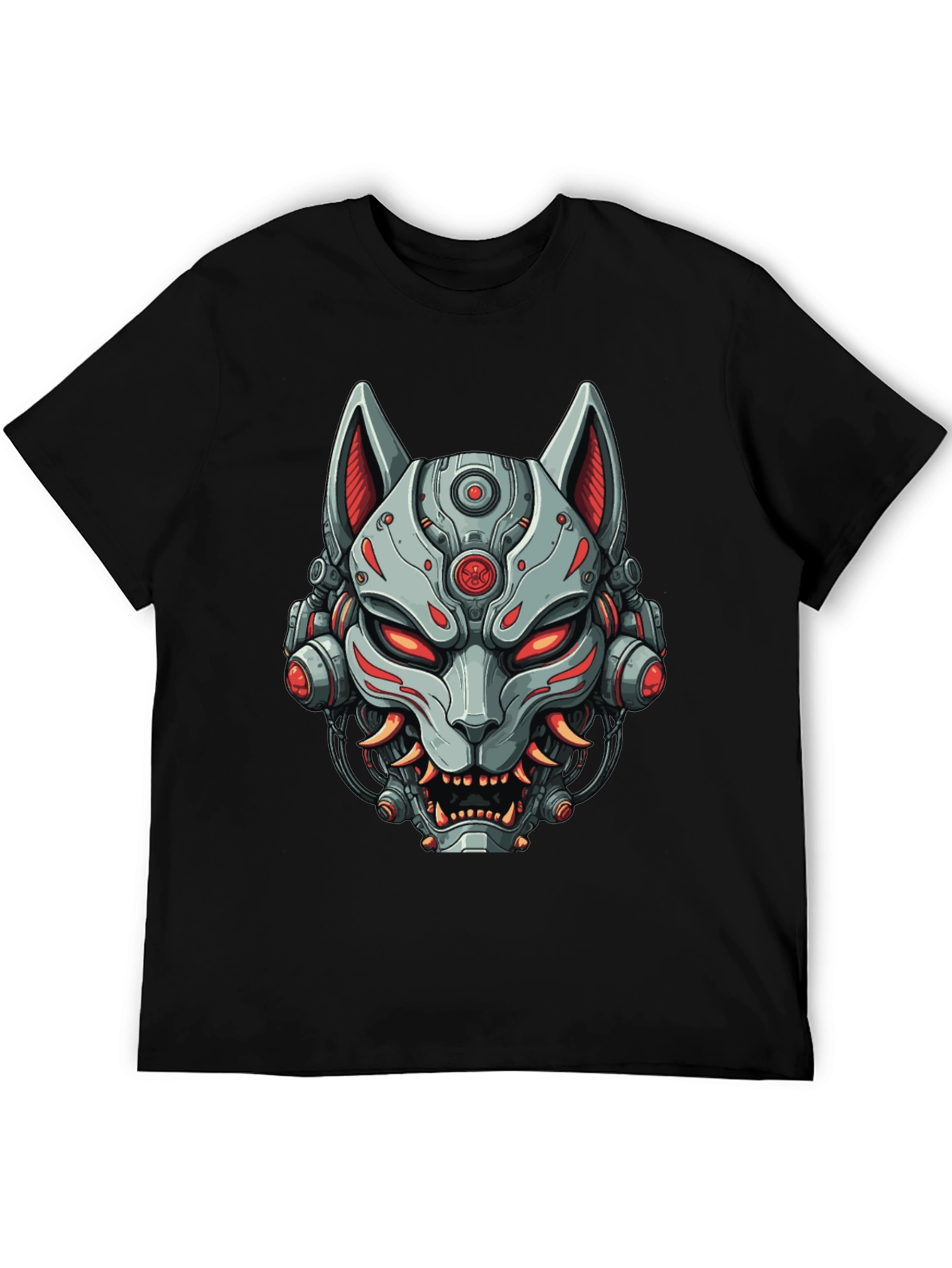 Cyberpunk Fox T-Shirt - Robotic Kitsune Graphic Tee