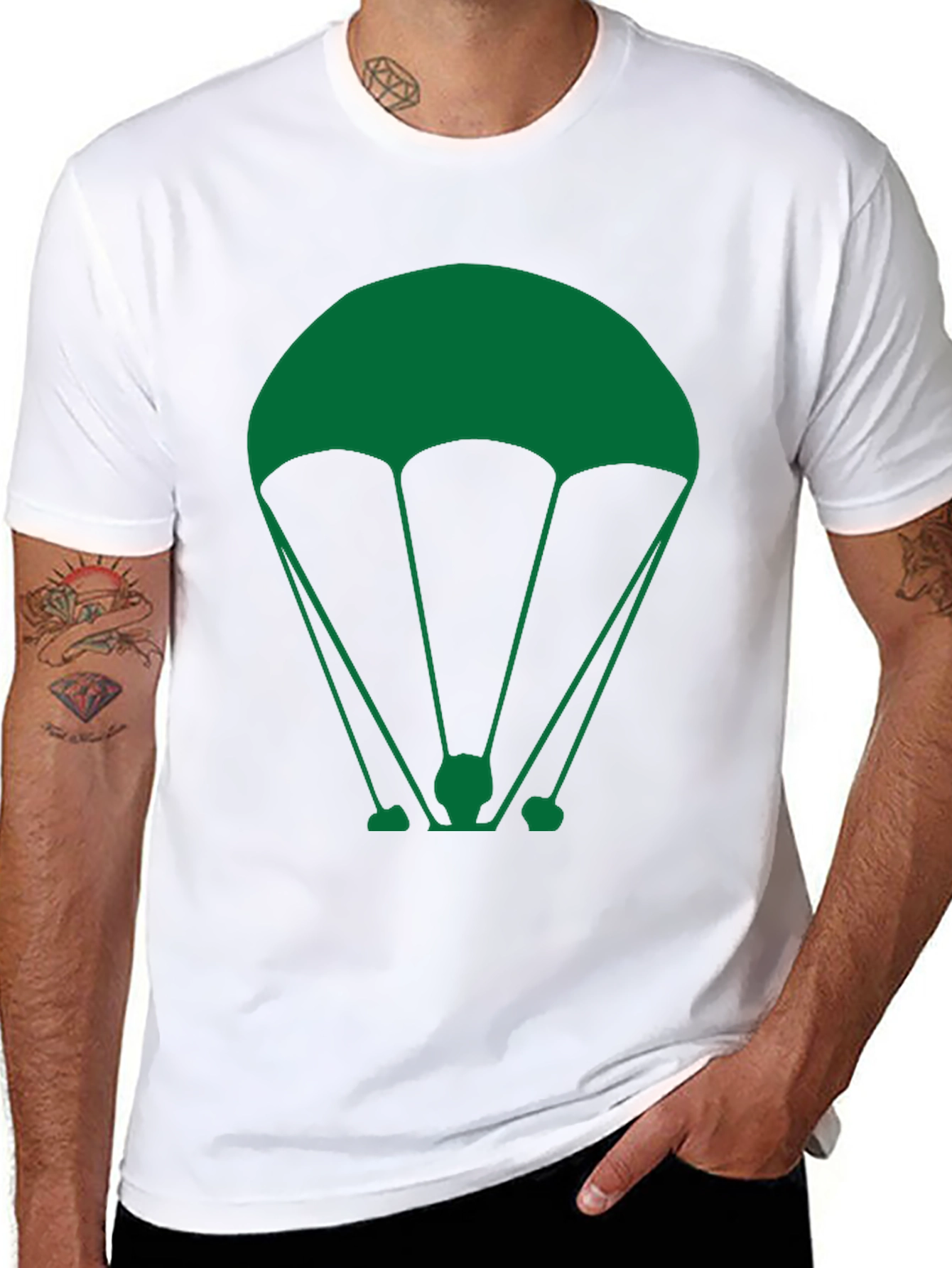 Parachute Graphic T-Shirt - Black Cotton Tee