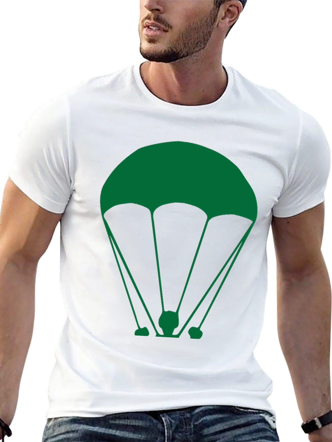 Parachute Graphic T-Shirt - Black Cotton Tee