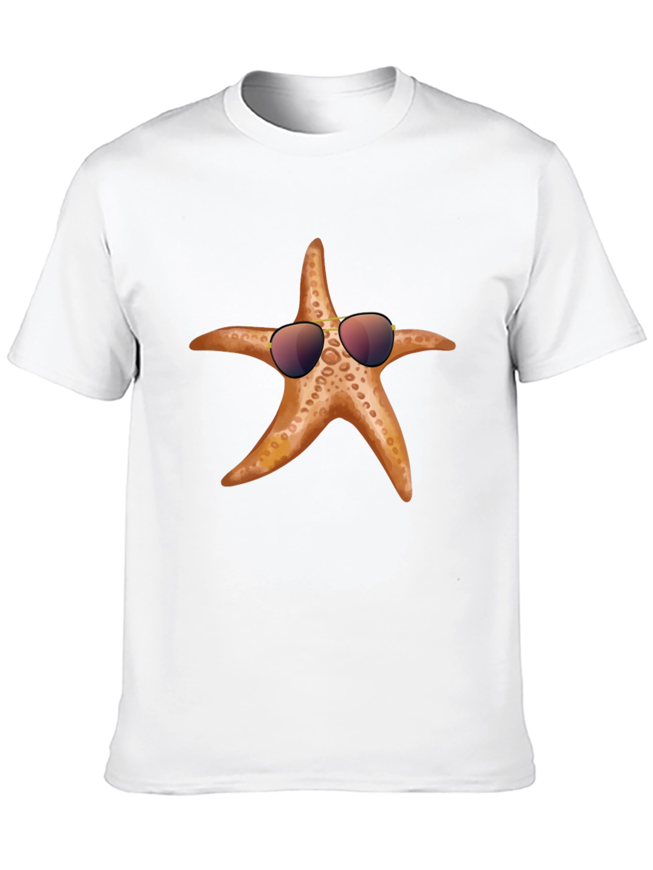 Cool Starfish Graphic Tee - Black Cotton T-Shirt