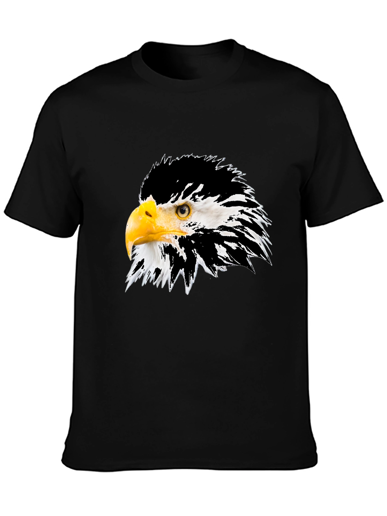 Bold Eagle Graphic Tee - Black Cotton Blend