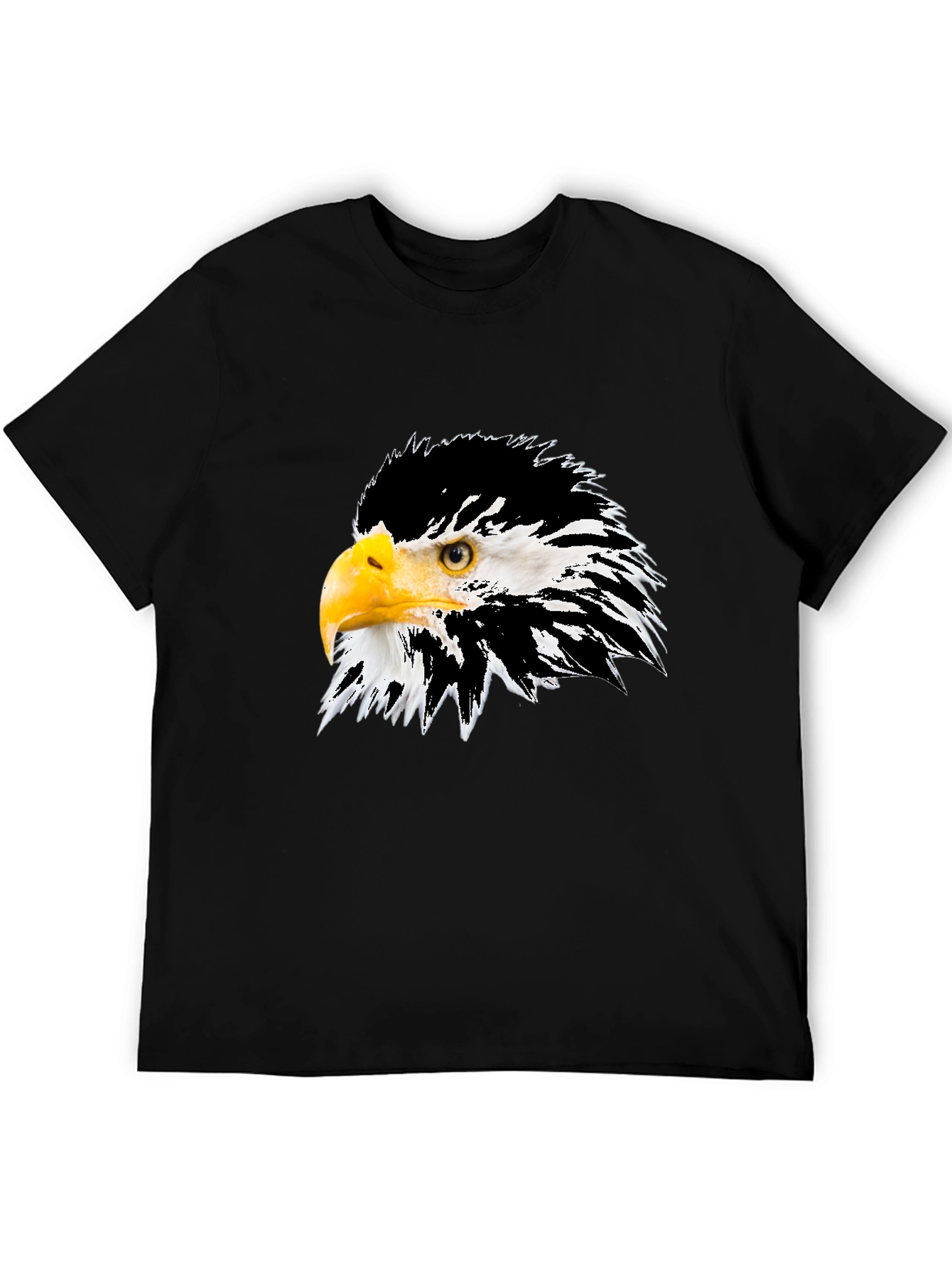 Bold Eagle Graphic Tee - Black Cotton Blend