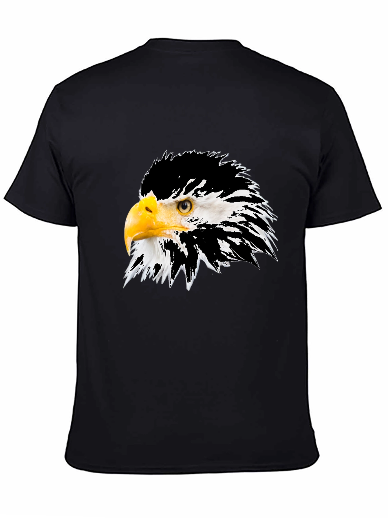 Bold Eagle Graphic Tee - Black Cotton Blend