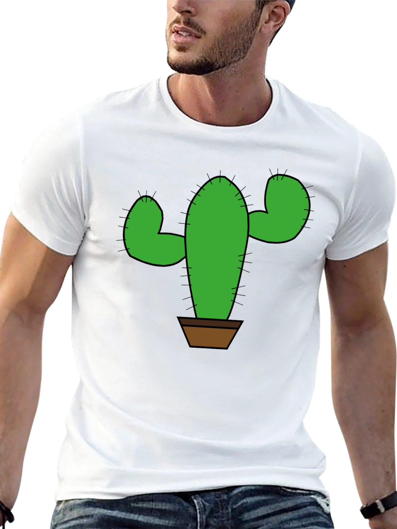 Cactus Graphic T-Shirt - Trendy Plant Lover Tee