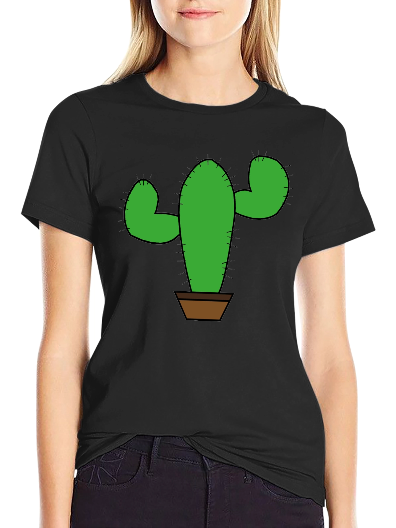 Cactus Graphic T-Shirt - Trendy Plant Lover Tee