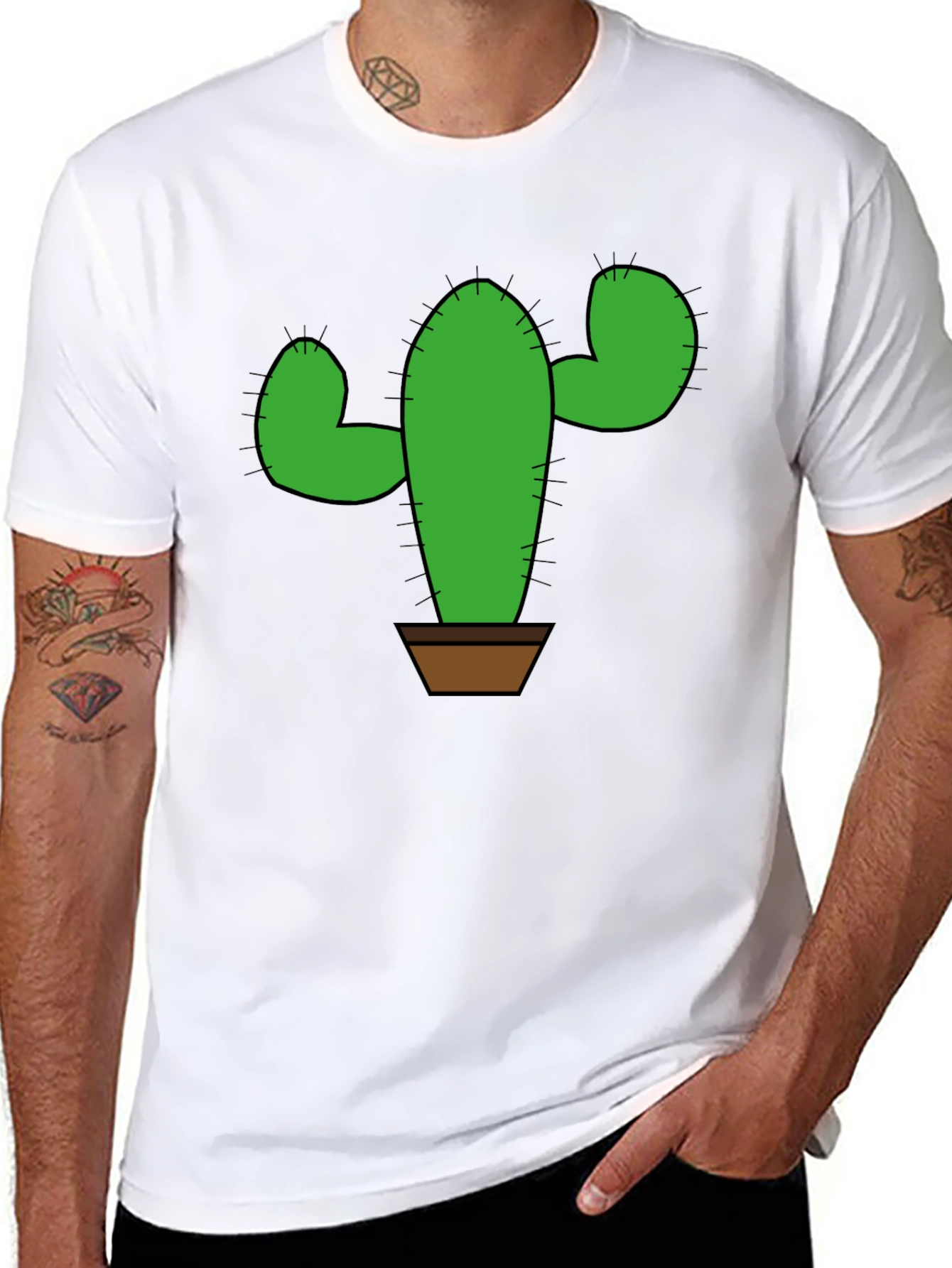 Cactus Graphic T-Shirt - Trendy Plant Lover Tee