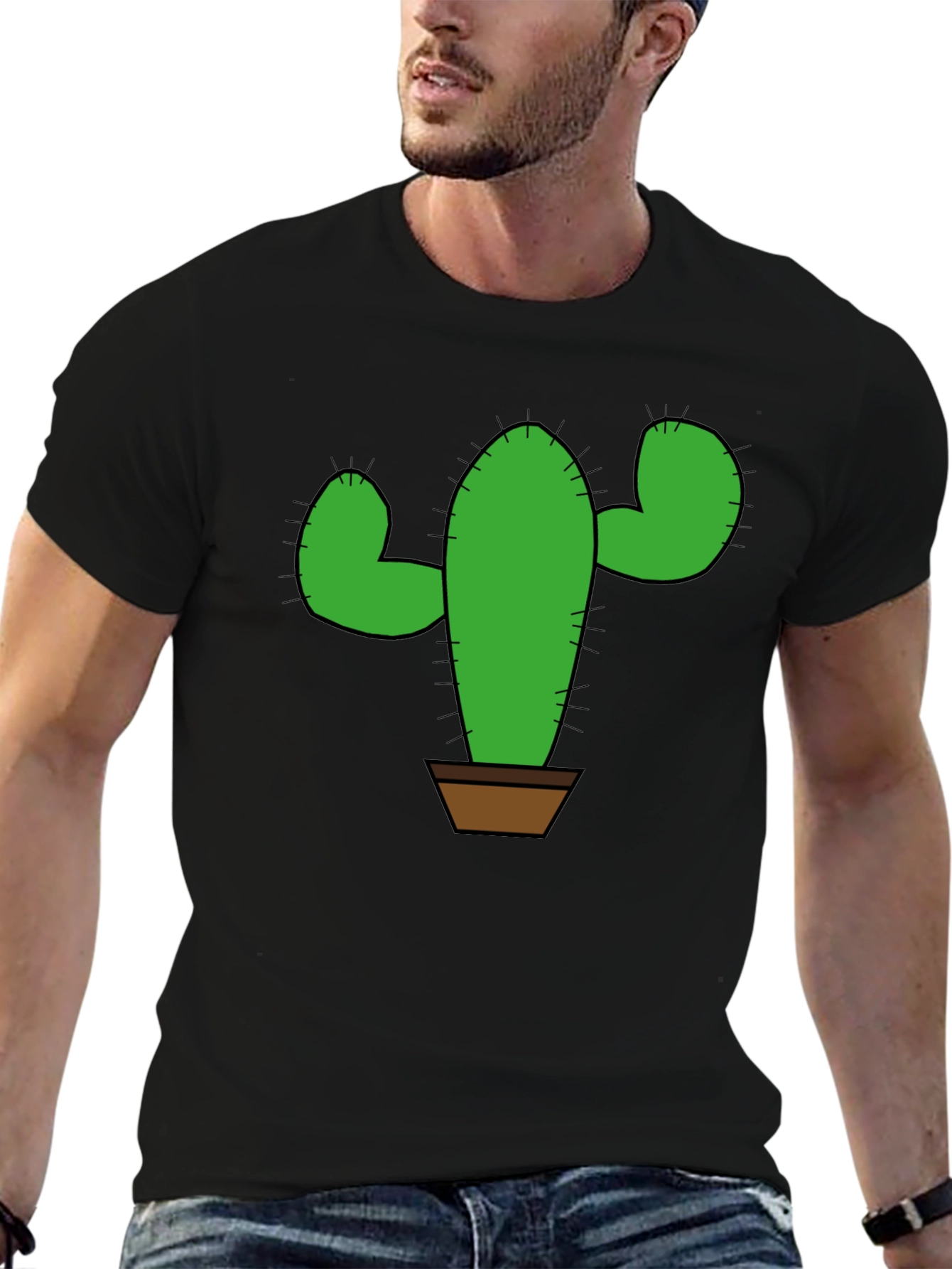Cactus Graphic T-Shirt - Trendy Plant Lover Tee