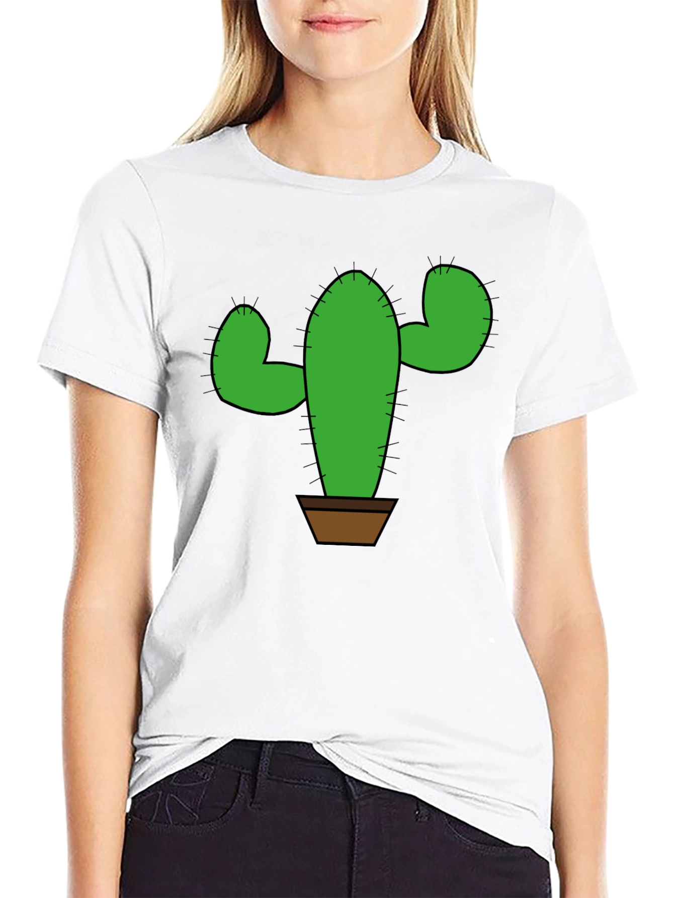 Cactus Graphic T-Shirt - Trendy Plant Lover Tee