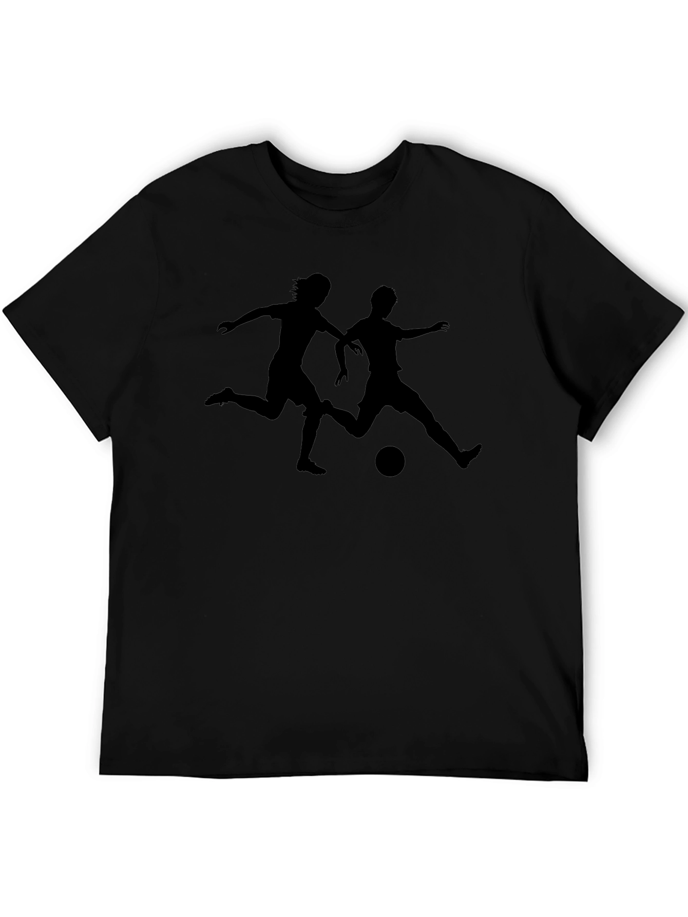 Soccer Players Graphic T-Shirt - Black