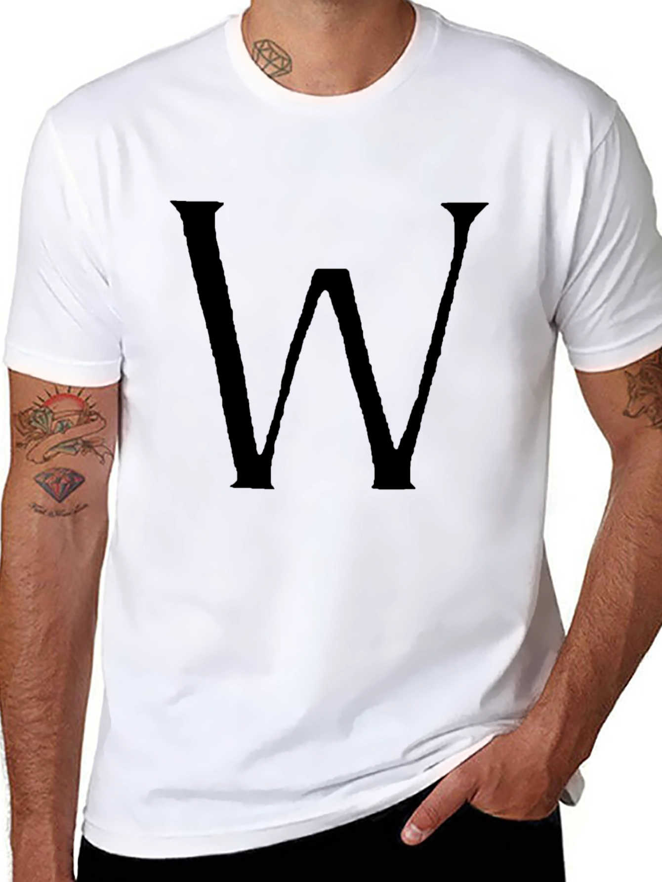 Statement W Black Tee