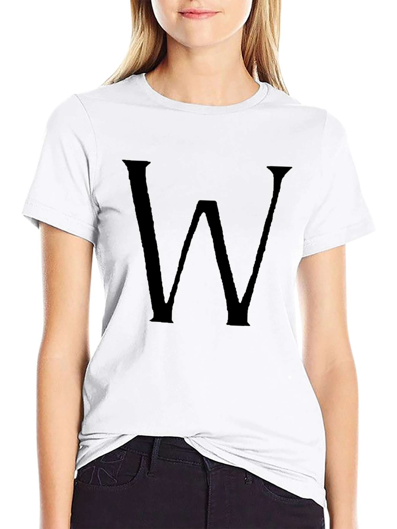 Statement W Black Tee