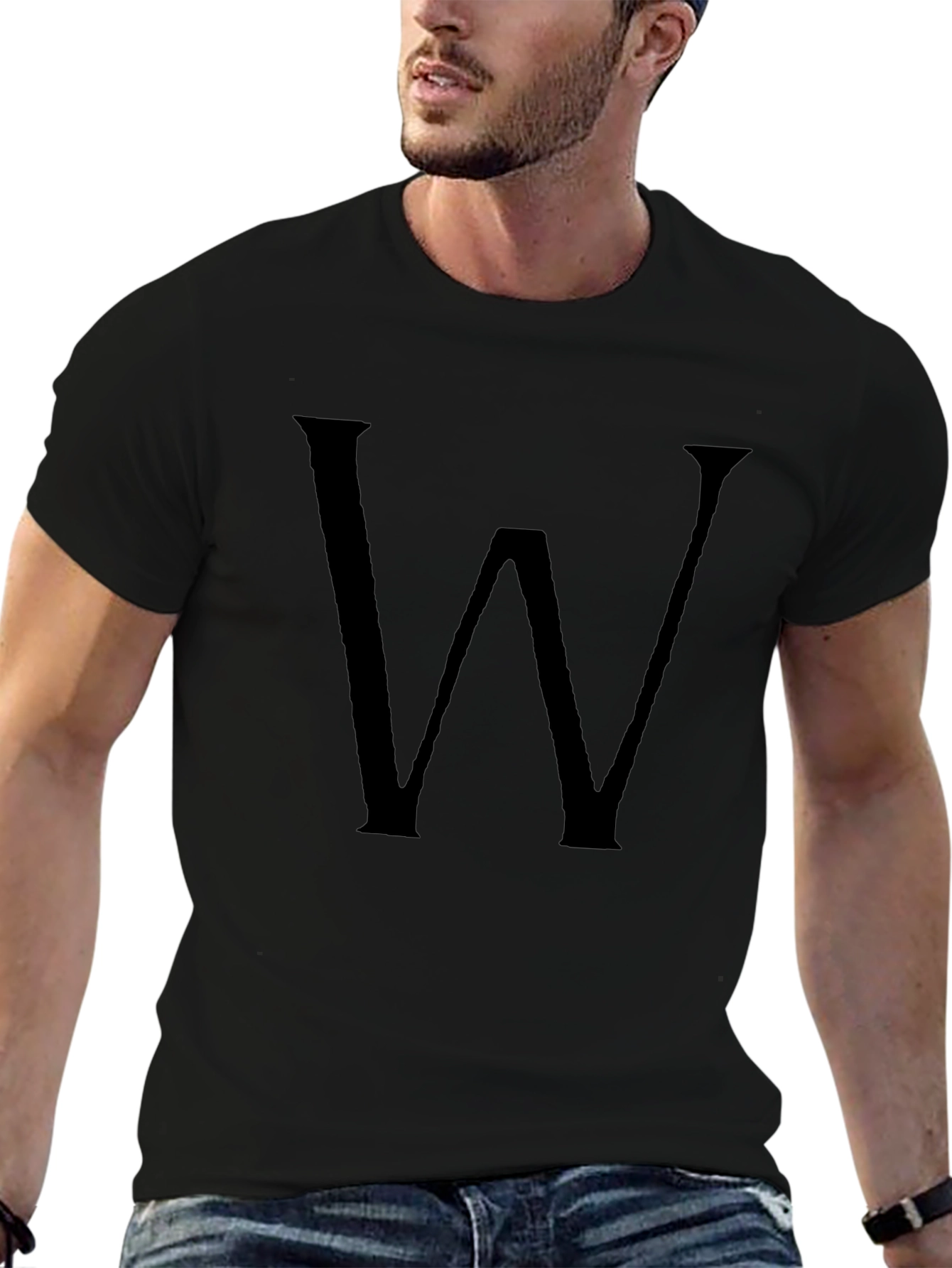 Statement W Black Tee