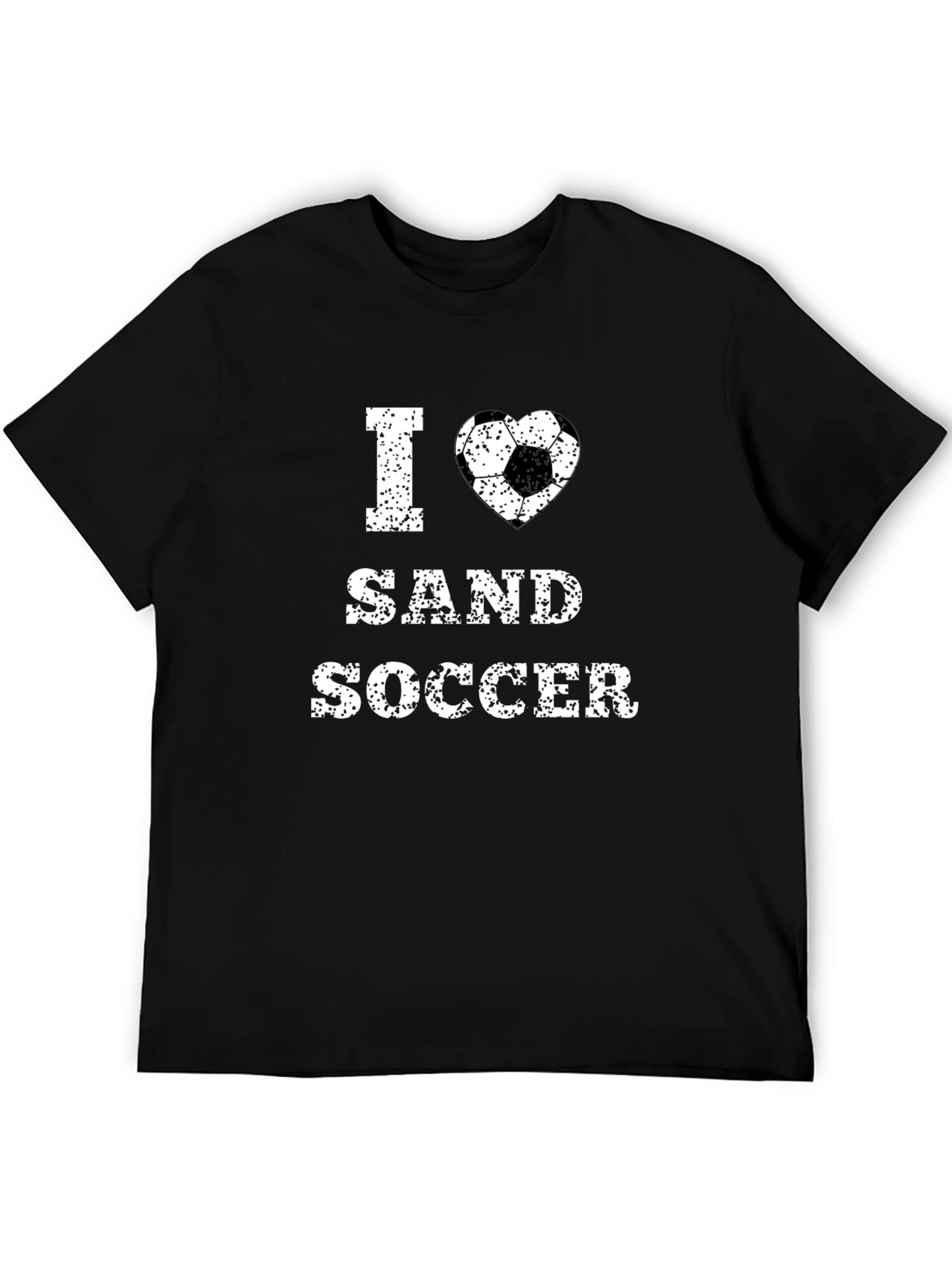 I Love Sand Soccer Graphic T-Shirt - Black