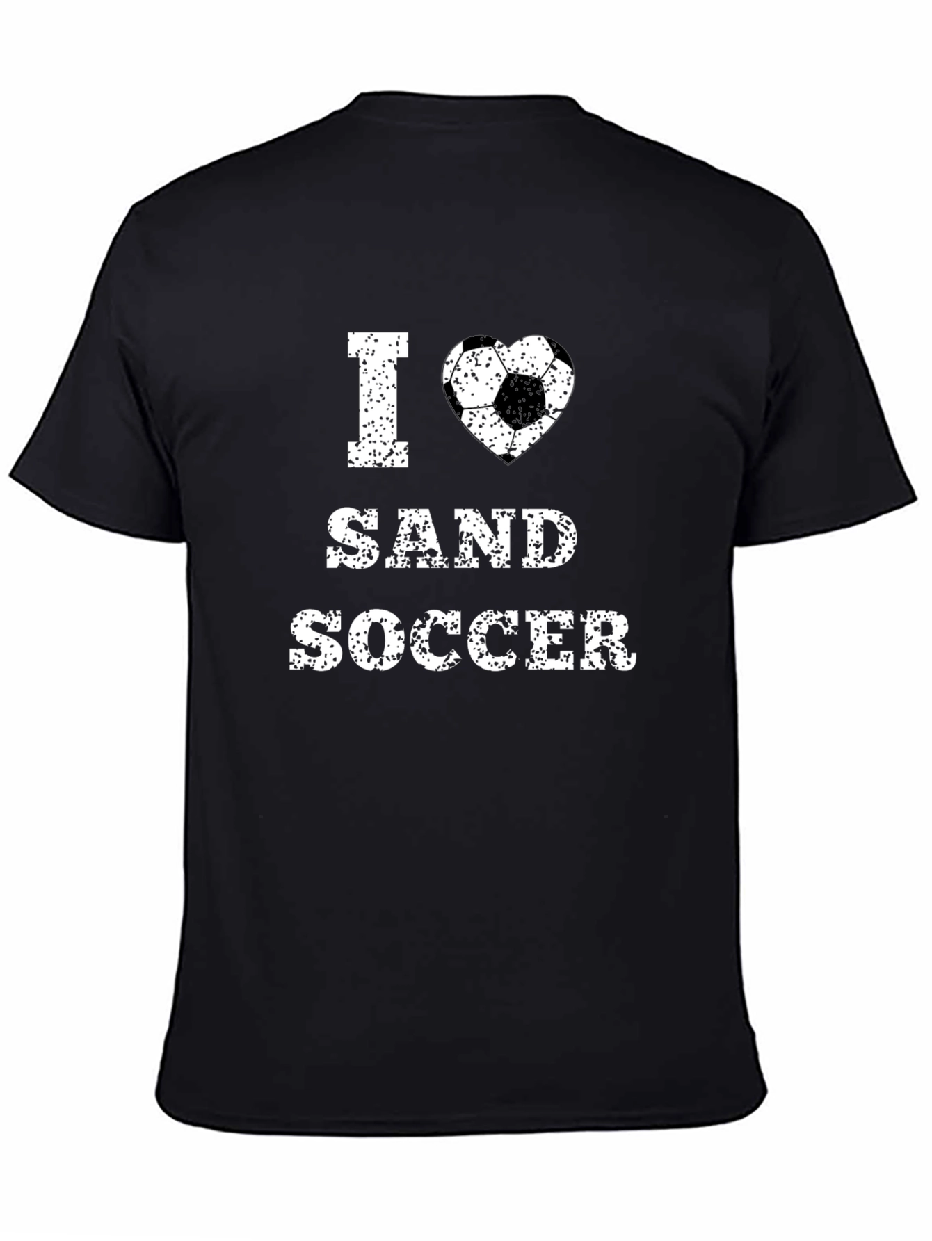 I Love Sand Soccer Graphic T-Shirt - Black