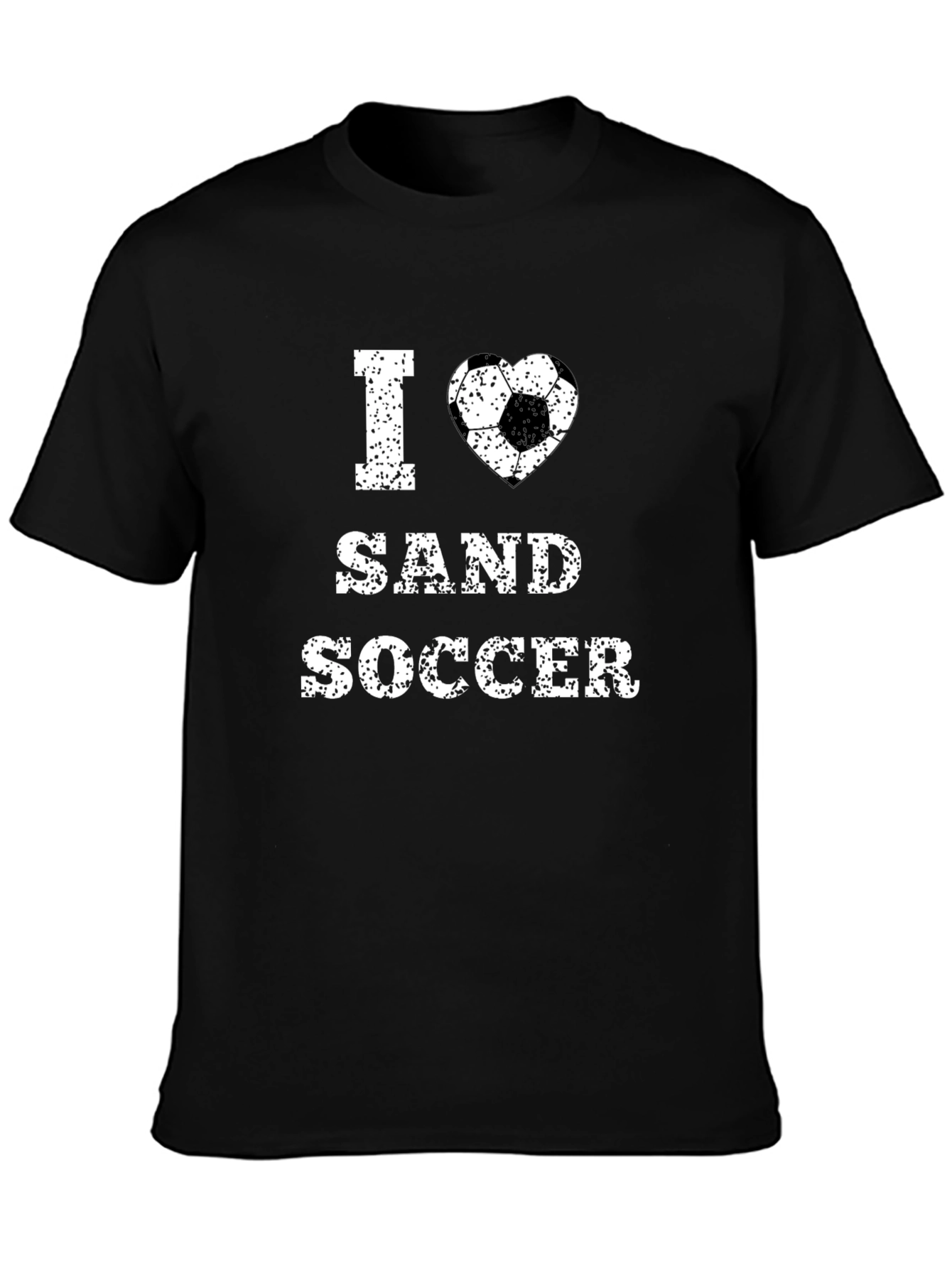 I Love Sand Soccer Graphic T-Shirt - Black