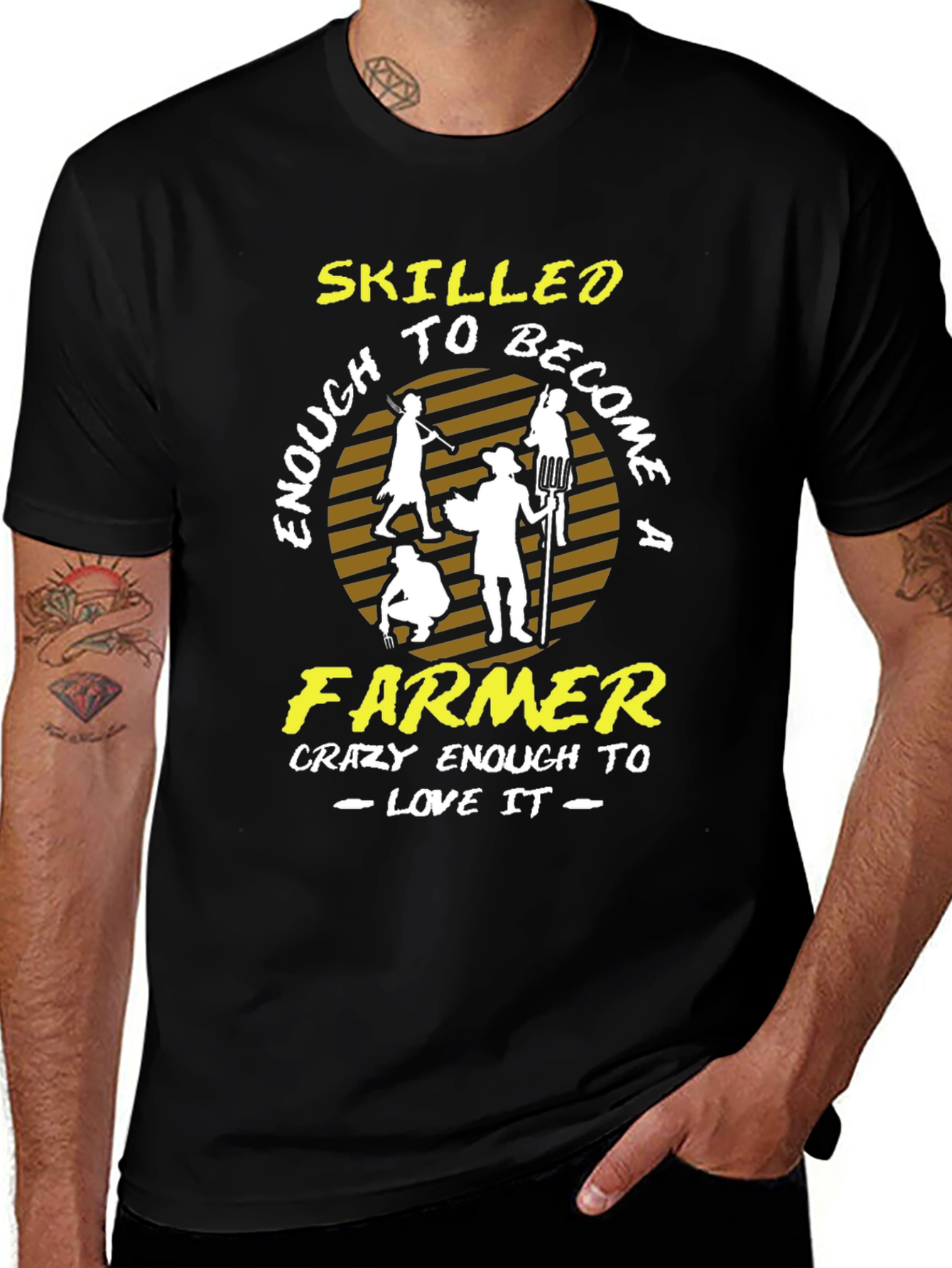 Skilled Farmer Graphic Tee - Black Cotton