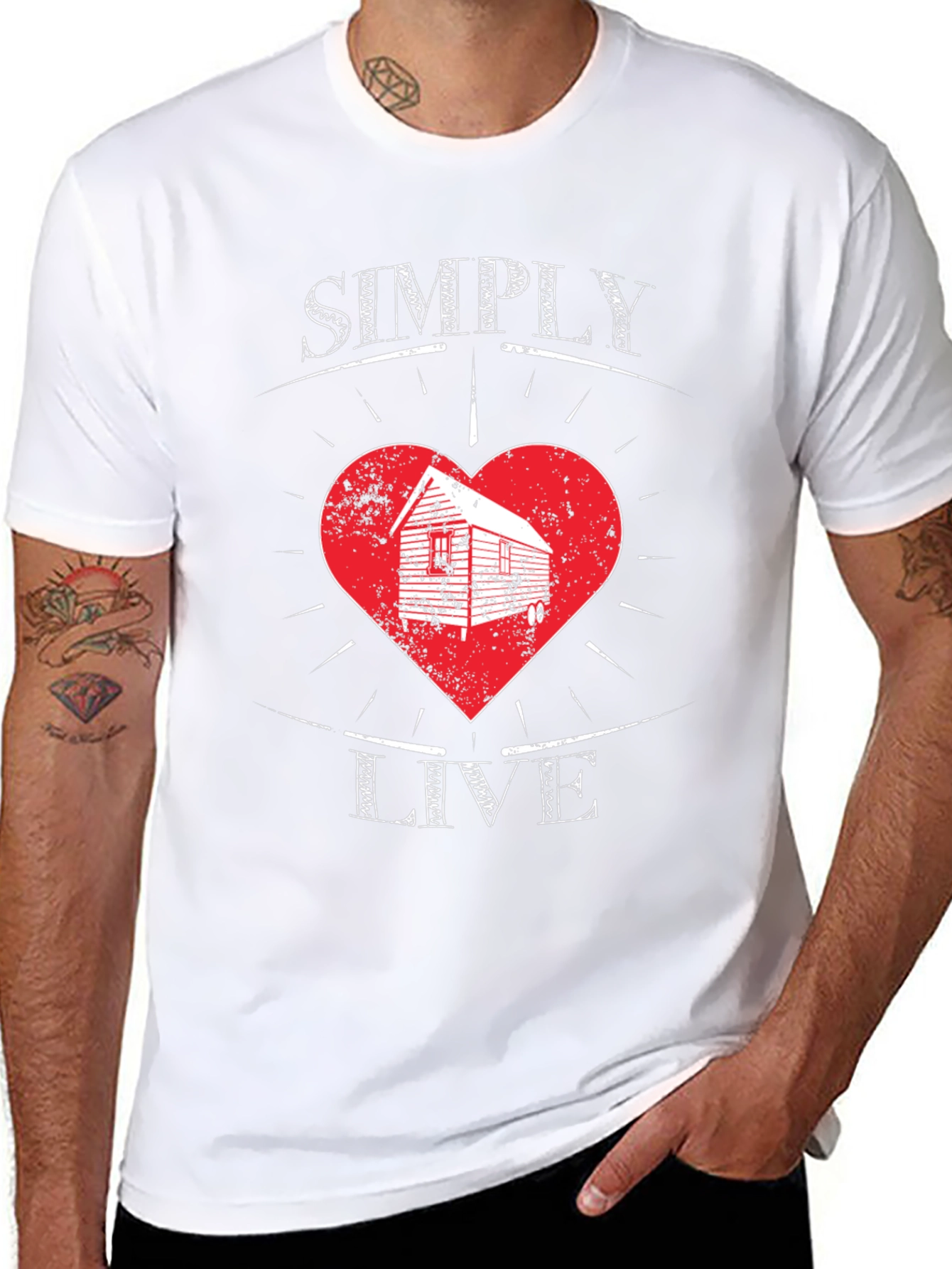 Simply Live Heart Graphic T-Shirt