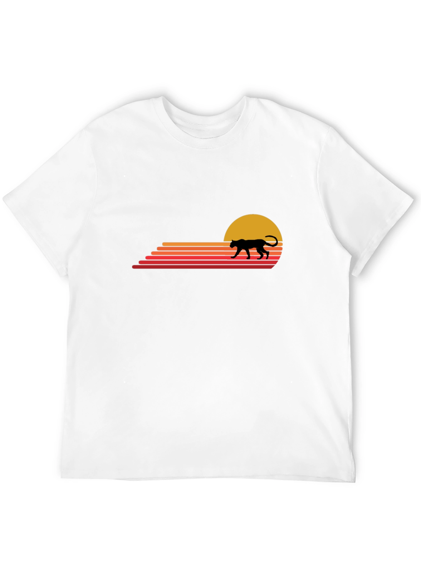 Retro Sunset Panther Graphic T-Shirt