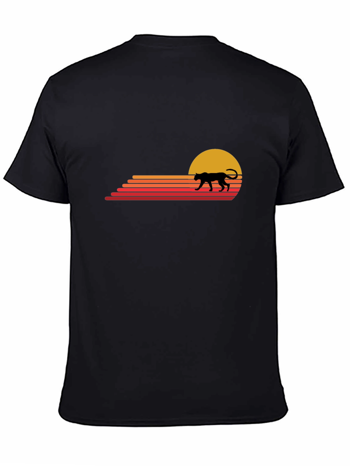 Retro Sunset Panther Graphic T-Shirt