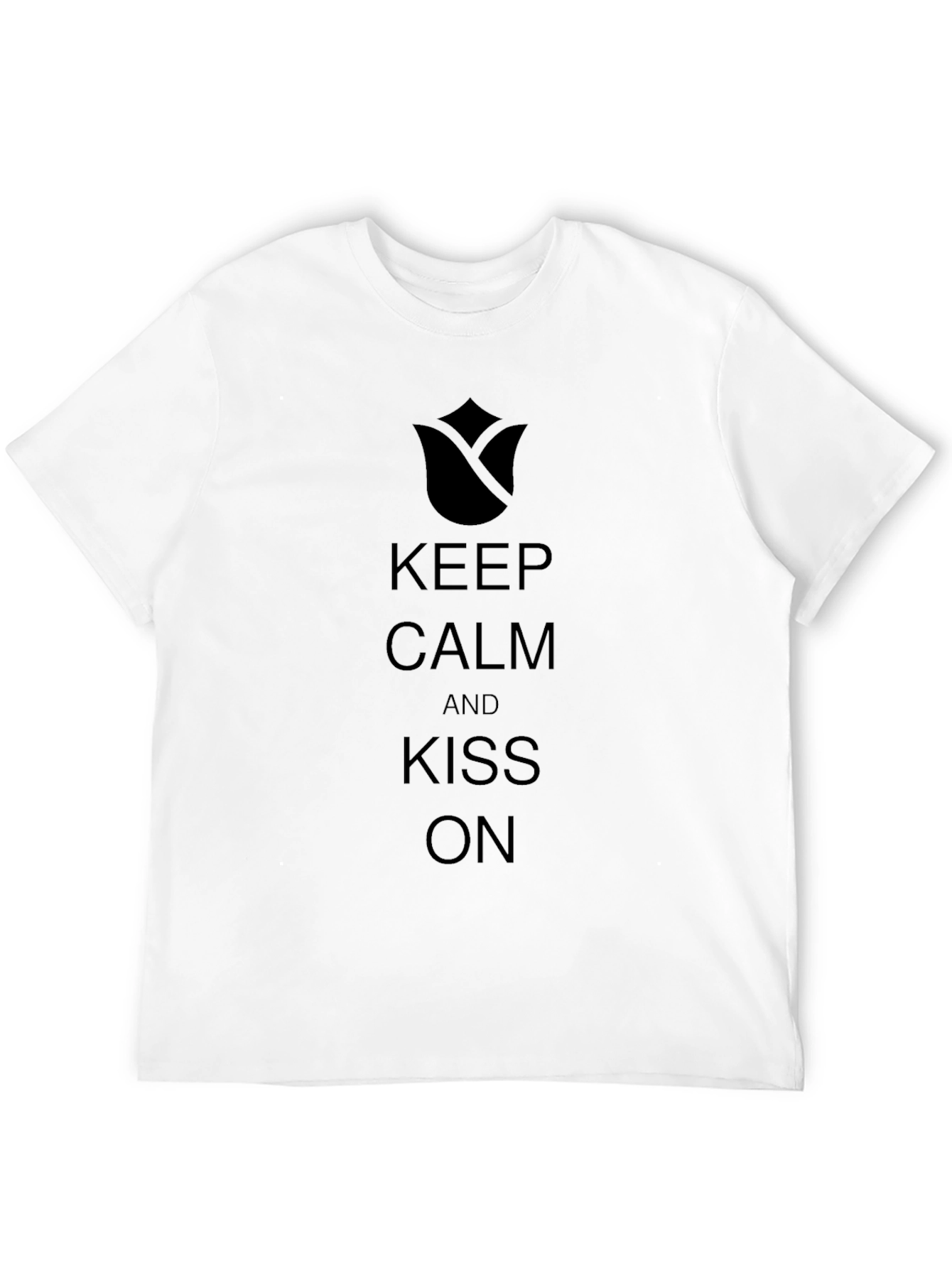 Keep Calm & Kiss On Black T-Shirt