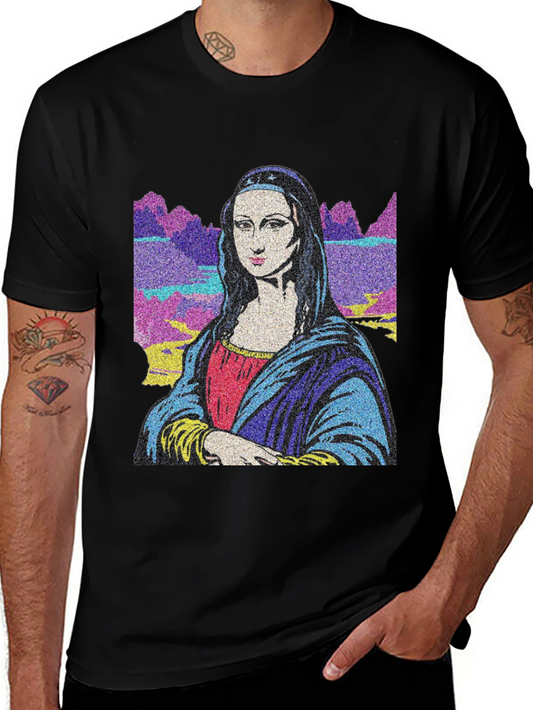 Mona Lisa Graphic Print Black T-Shirt