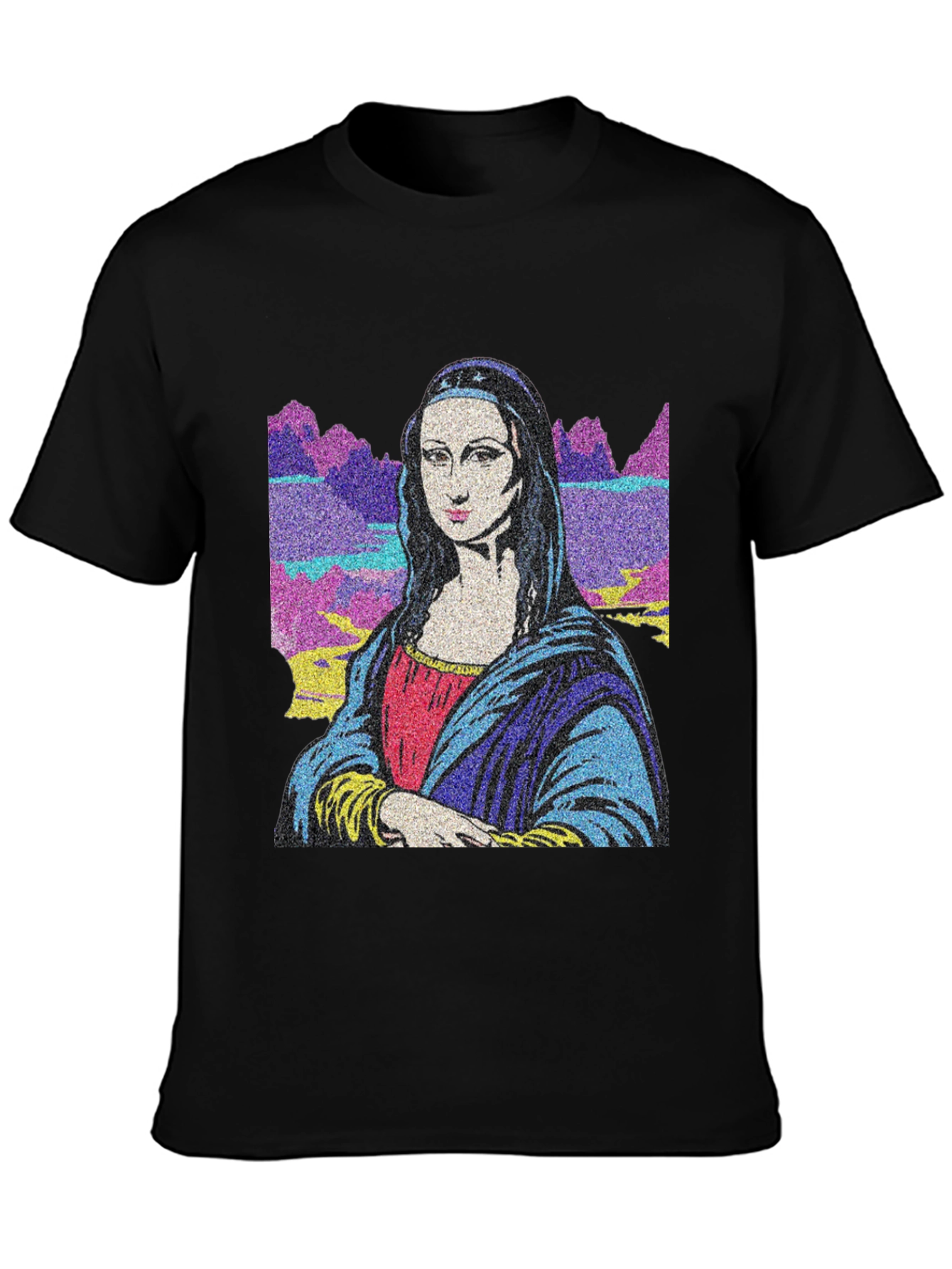 Mona Lisa Graphic Print Black T-Shirt