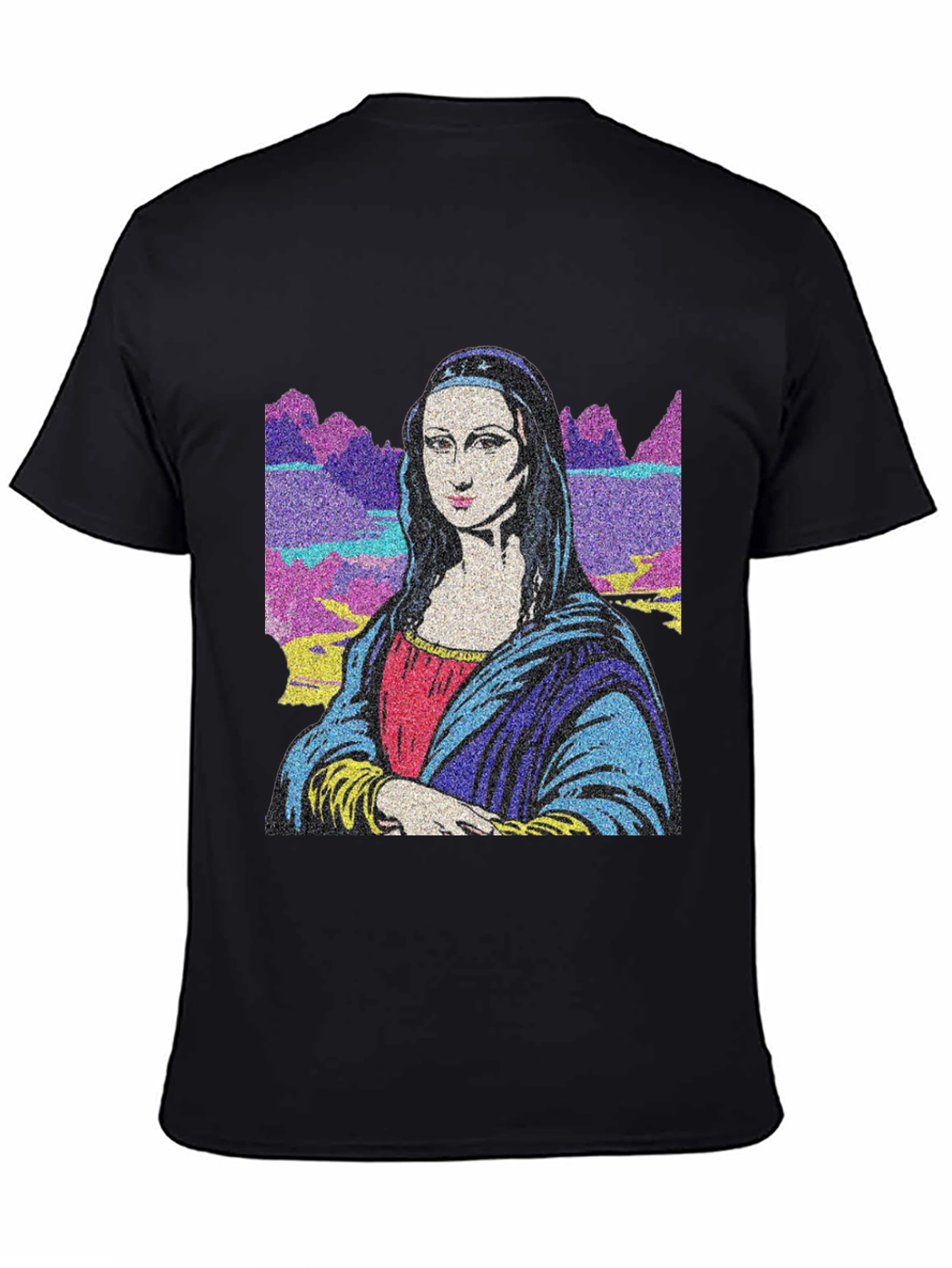 Mona Lisa Graphic Print Black T-Shirt
