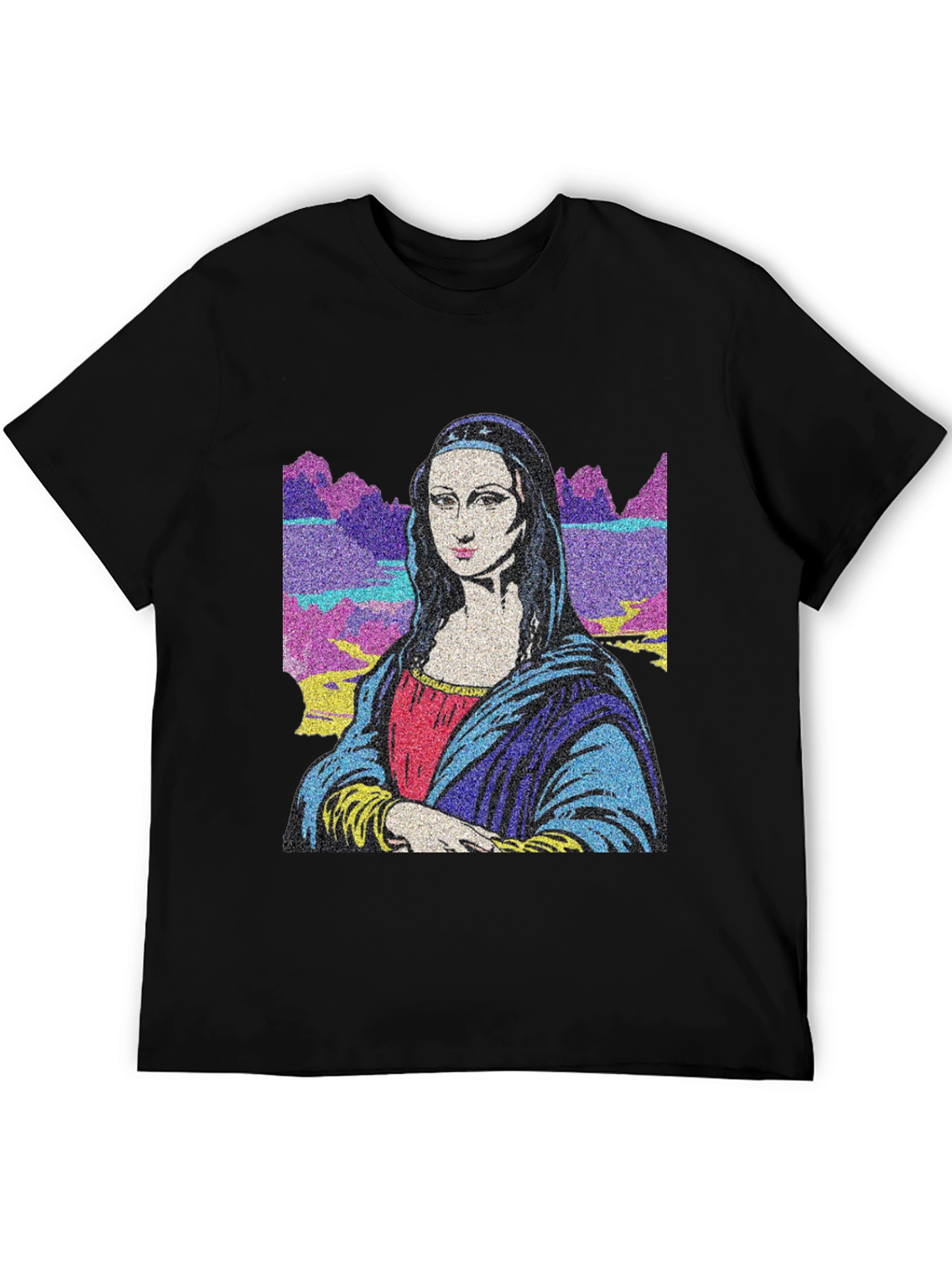 Mona Lisa Graphic Print Black T-Shirt