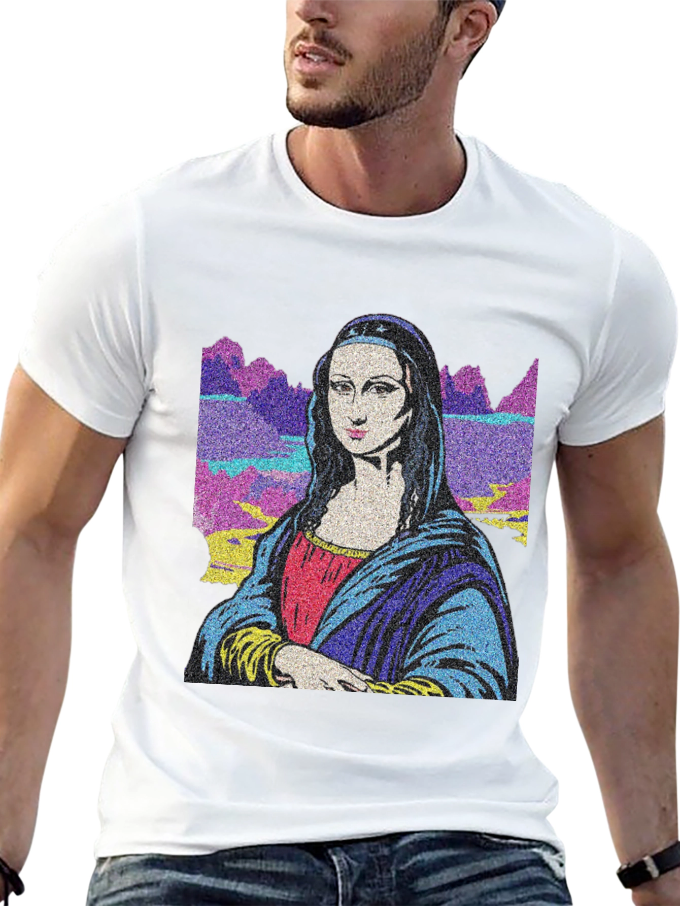 Mona Lisa Graphic Print Black T-Shirt