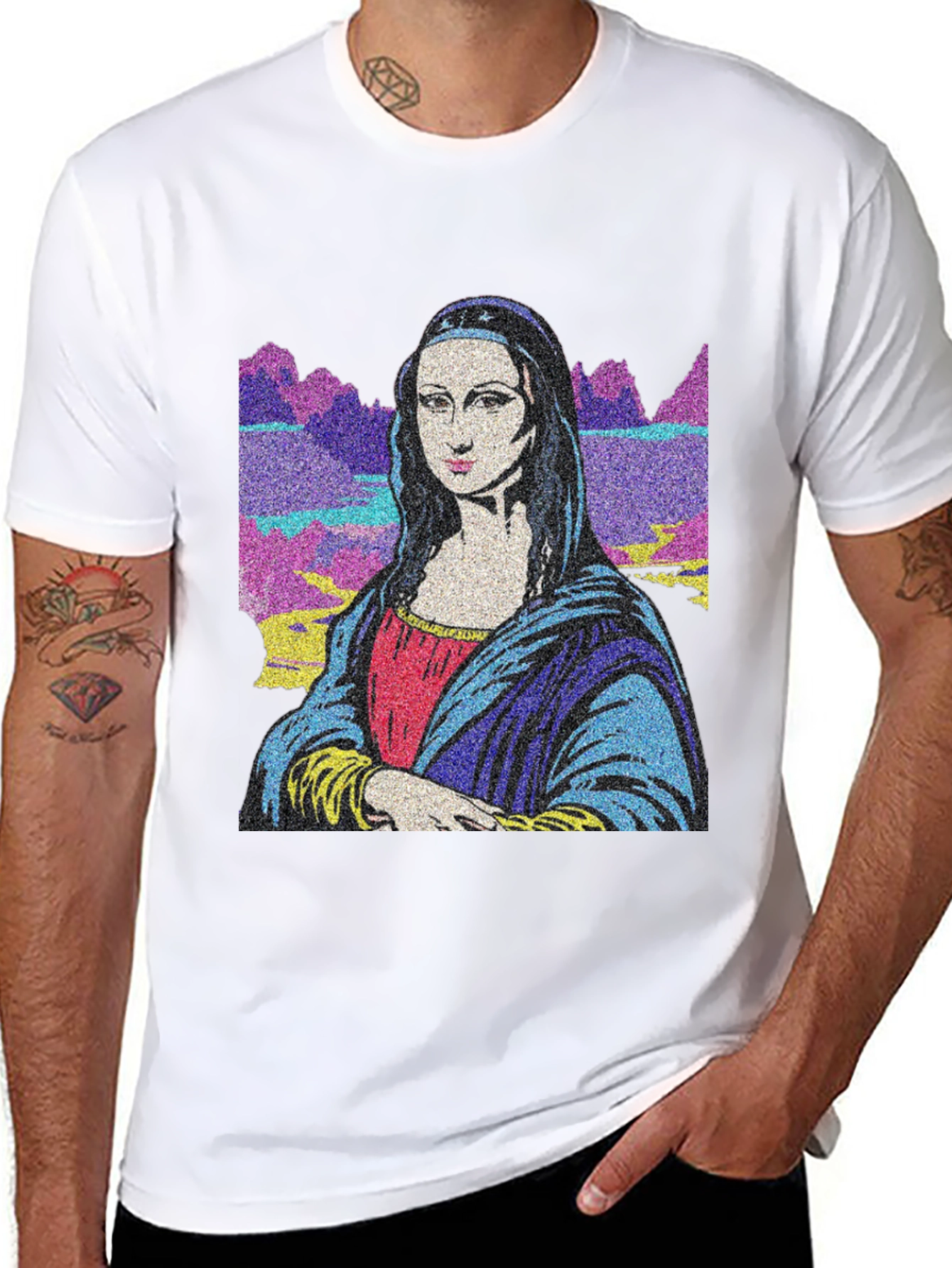 Mona Lisa Graphic Print Black T-Shirt