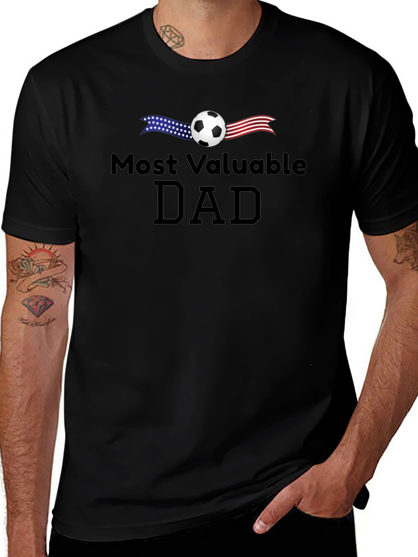 Most Valuable Dad Soccer T-Shirt - Fathers Day Gift