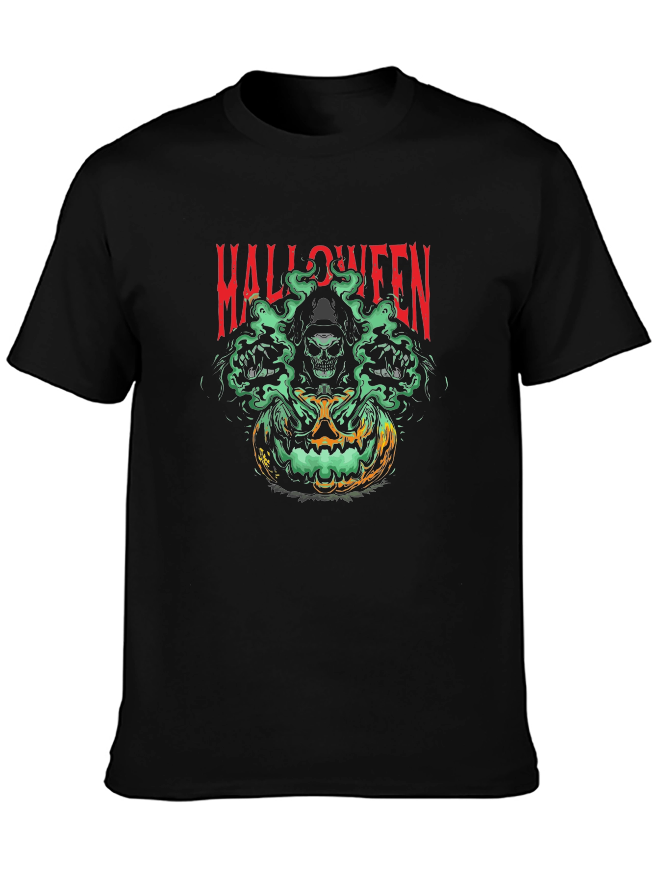 Halloween Skull Pumpkin Graphic Tee