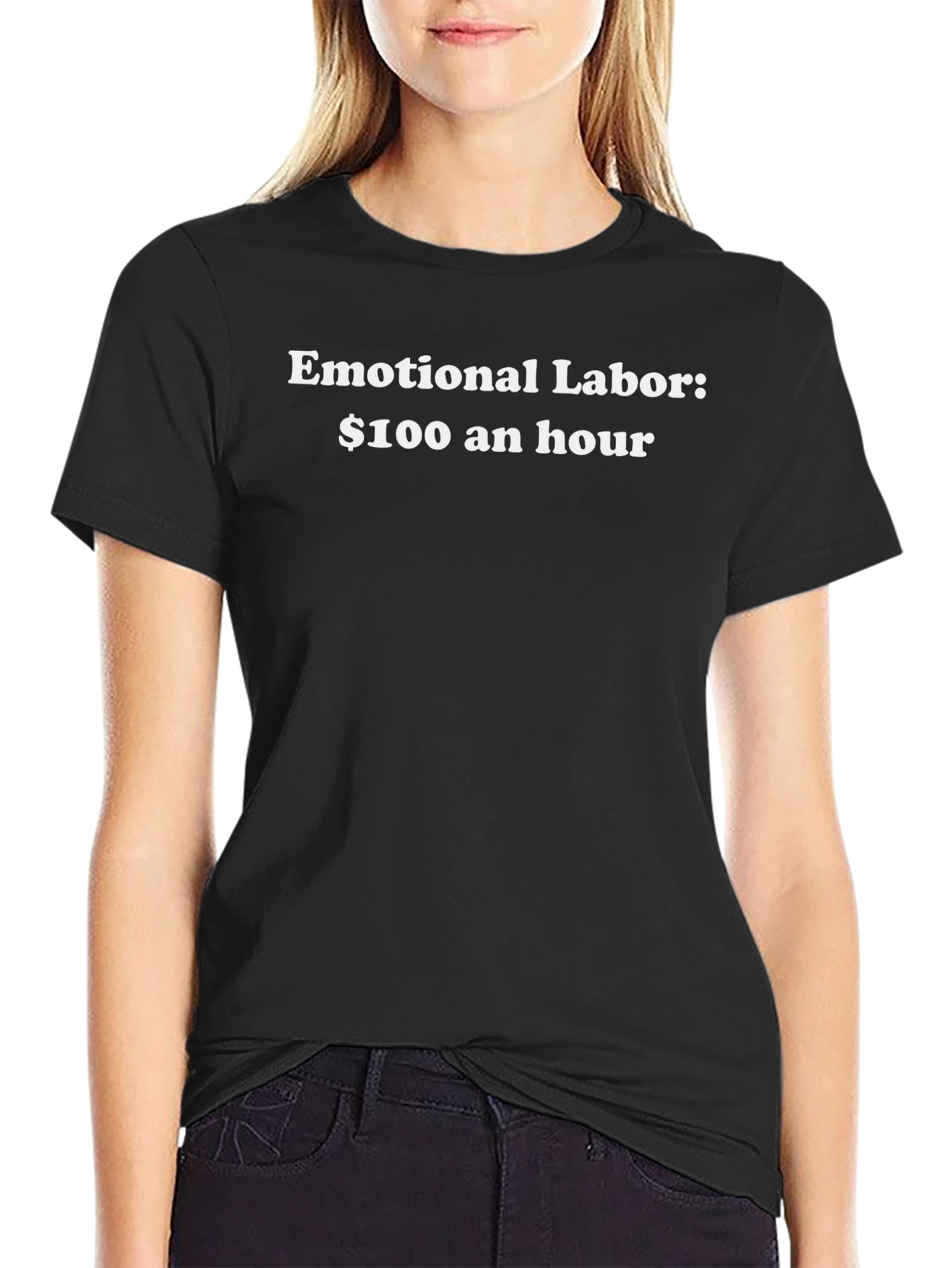 Emotional Labor $100/Hour Tee - Mens Black T-Shirt