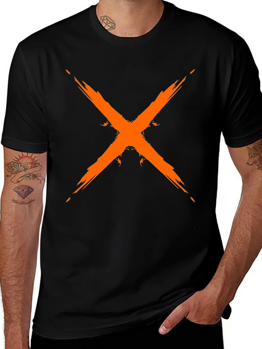 Edgy X Graphic Tee - Black Cotton Blend