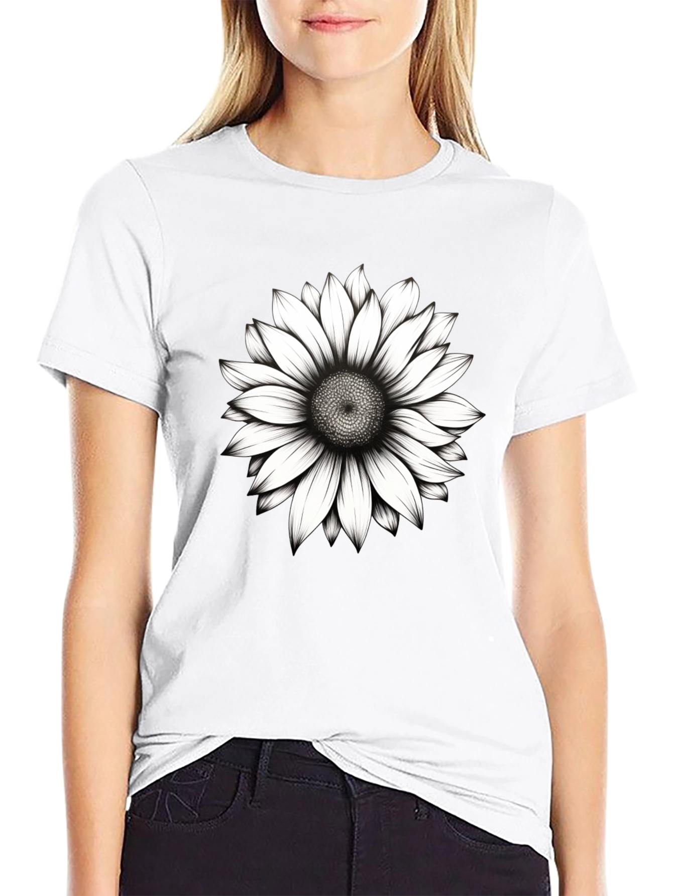 Sunflower Graphic Black T-Shirt