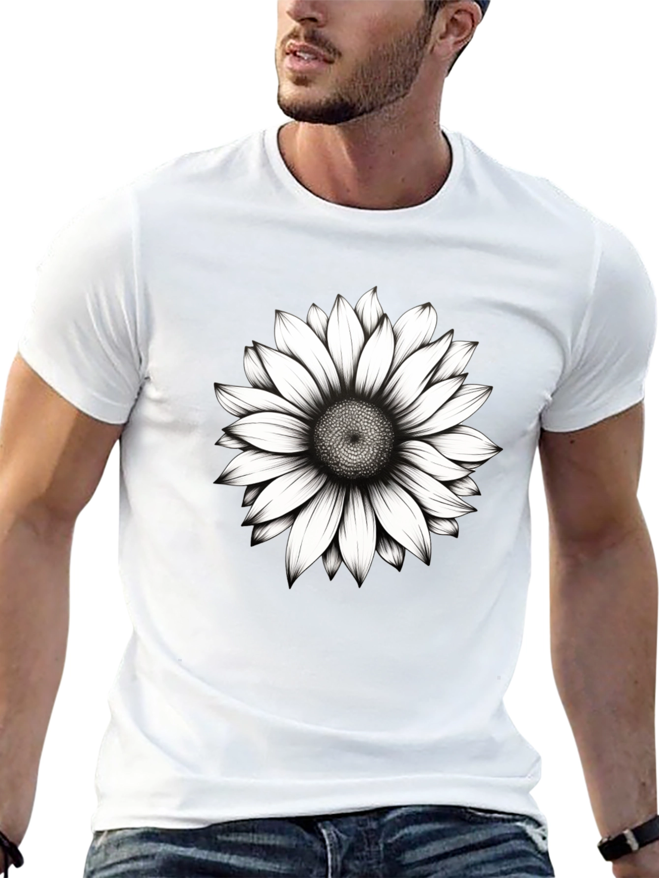 Sunflower Graphic Black T-Shirt