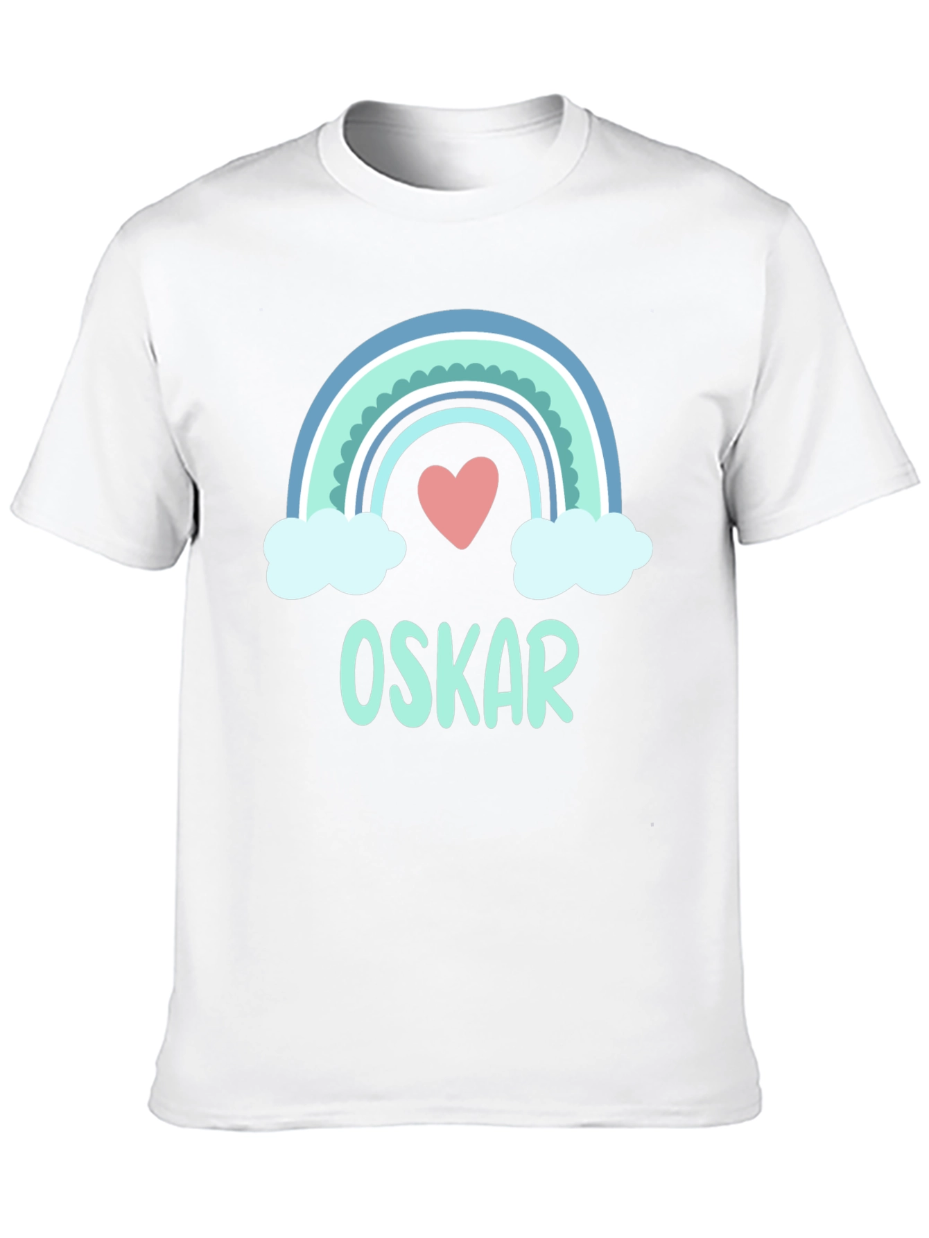 Personalized Rainbow Love Heart Kids T-Shirt